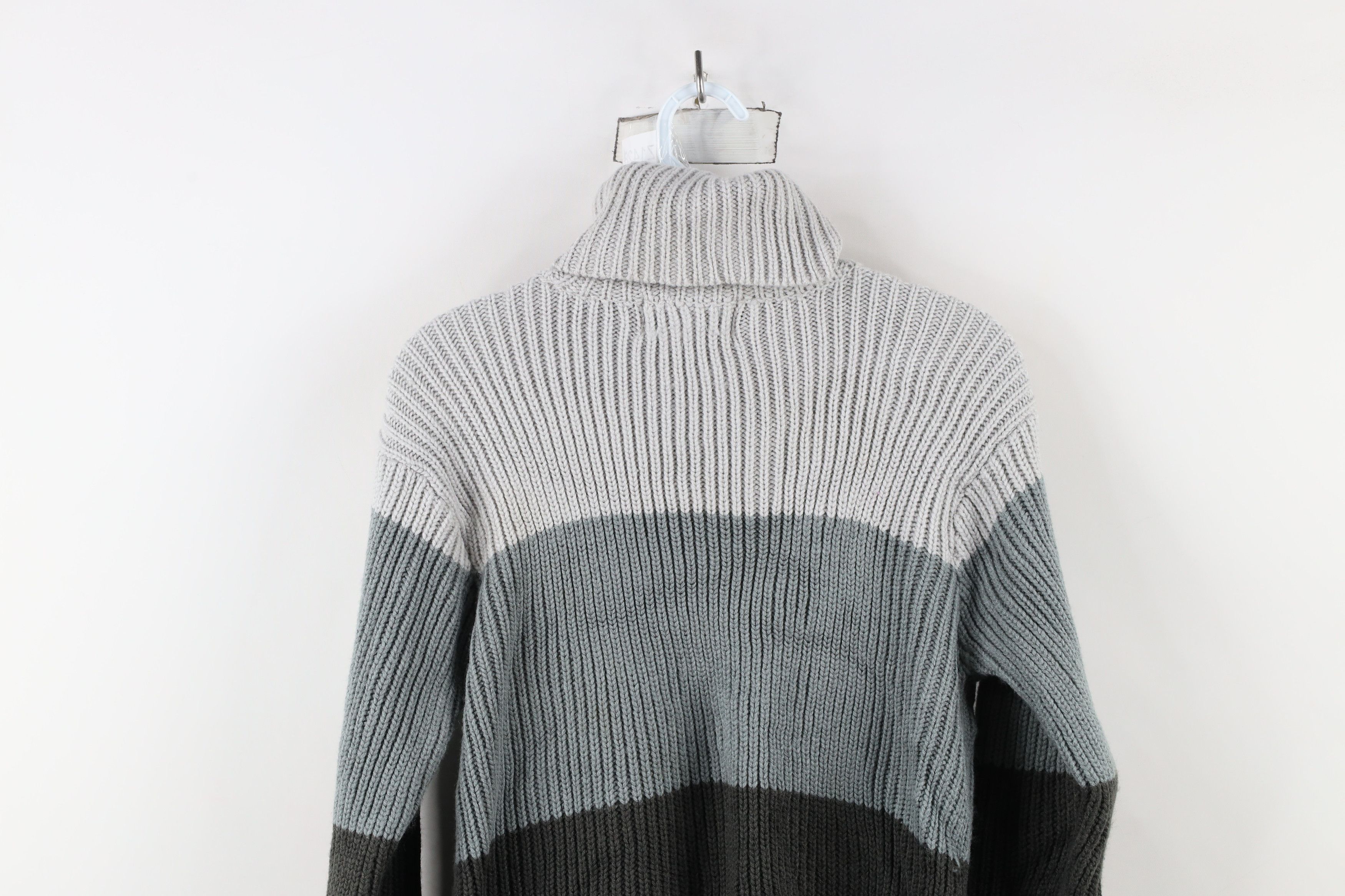 Vintage Vintage 90s Streetwear Block Ribbed Knit Turtleneck Sweater Size L / US 10 / IT 46 - 10 Thumbnail