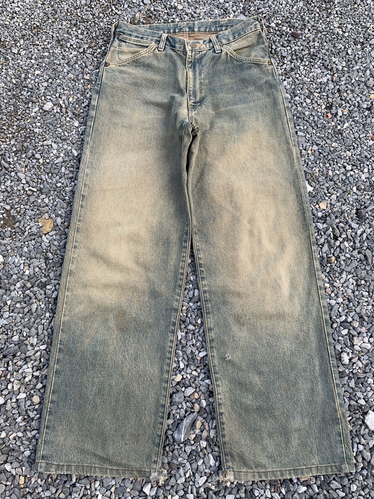 Kapital VINTAGE WRANGLER SELVEDGE BAGGY RUSTY DISTRESSED DENIM Size US 30 / EU 46 - 1 Thumbnail