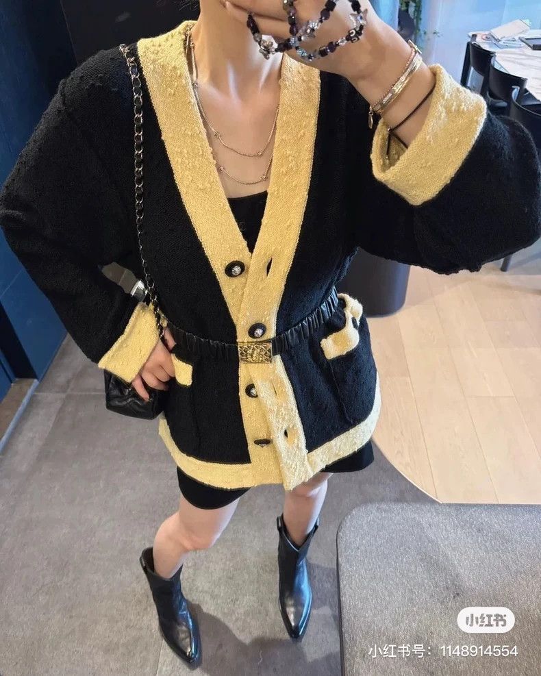 Chanel Chanel 24K black stitching knitted cardigan coat Size XS / US 0-2 / IT 36-38 - 9 Thumbnail