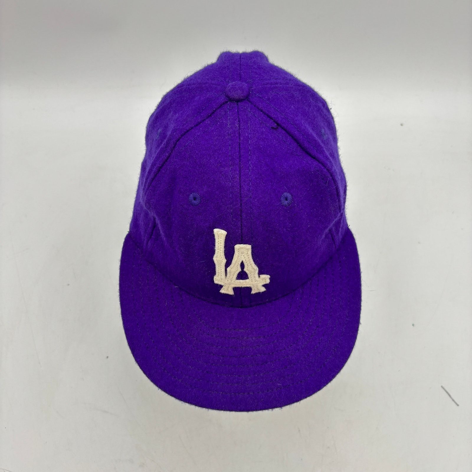Ebbets Field Flannels × Vintage Vintage Ebbets Field Flannels LA Dodgers LA Wool Purple Hat Size ONE SIZE - 6 Thumbnail