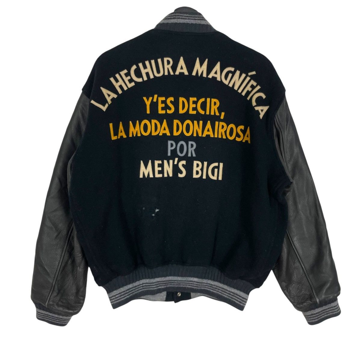 If Six Was Nine Vintage 90s Leather Varsity Jacket Lahechura Magnifica Size US L / EU 52-54 / 3 - 1 Thumbnail