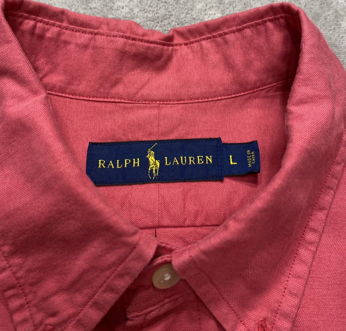 Polo Ralph Lauren Vintage Polo Ralph Lauren Classic Fit Pink Oxford Shirt Size US L / EU 52-54 / 3 - 3 Thumbnail