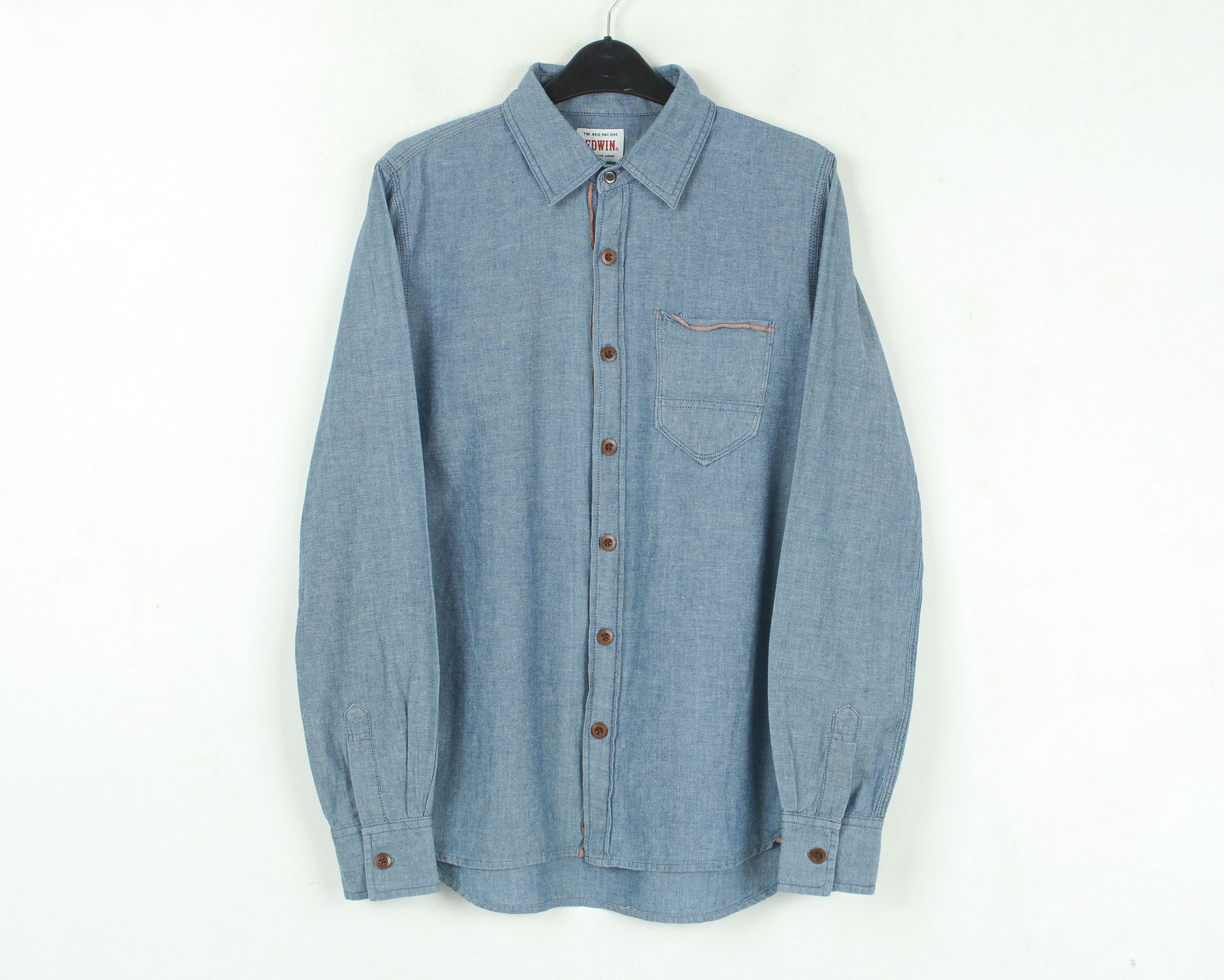 Edwin EDWIN 'Jones Shirt' Denim Blue Cotton Casual Western L/S Size US S / EU 44-46 / 1 - 1 Thumbnail