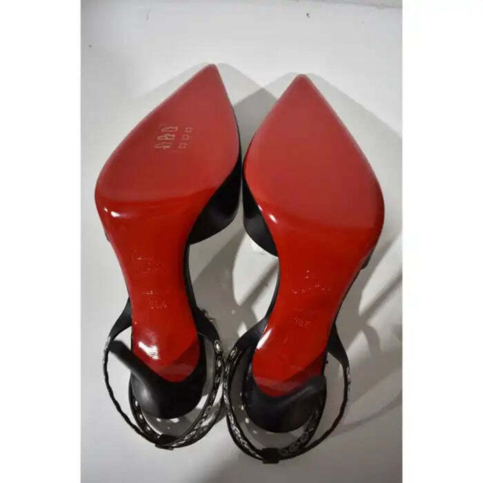 Christian Louboutin Pumpaclou 100 Black Leather Ankle Strap Stud Heel Pump 38.5 Size US 8.5 / IT 38.5 - 12 Thumbnail