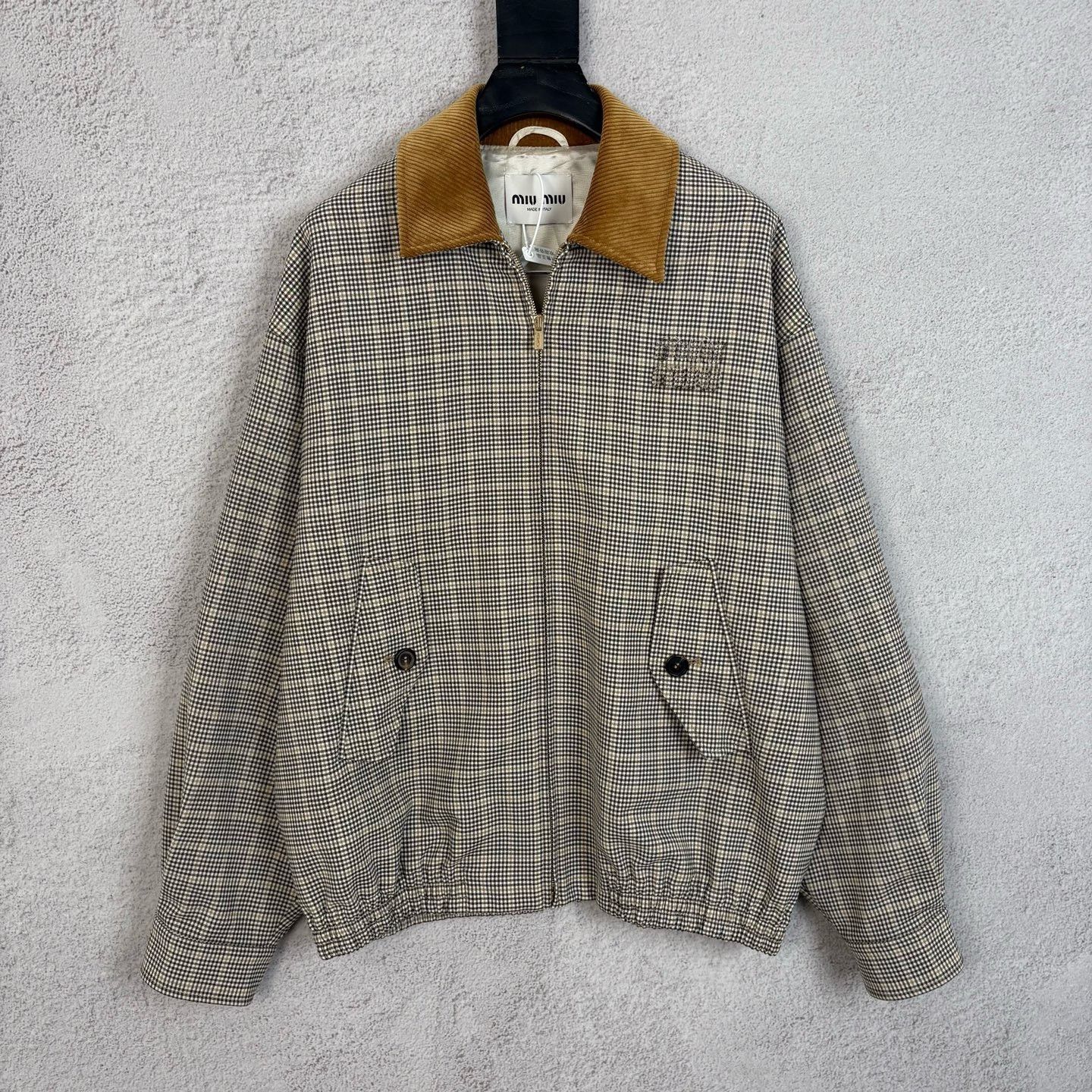 Miu Miu MIU MIU SS25 Plaid Colorblock Zip Jacket Size XS / US 0-2 / IT 36-38 - 1 Thumbnail
