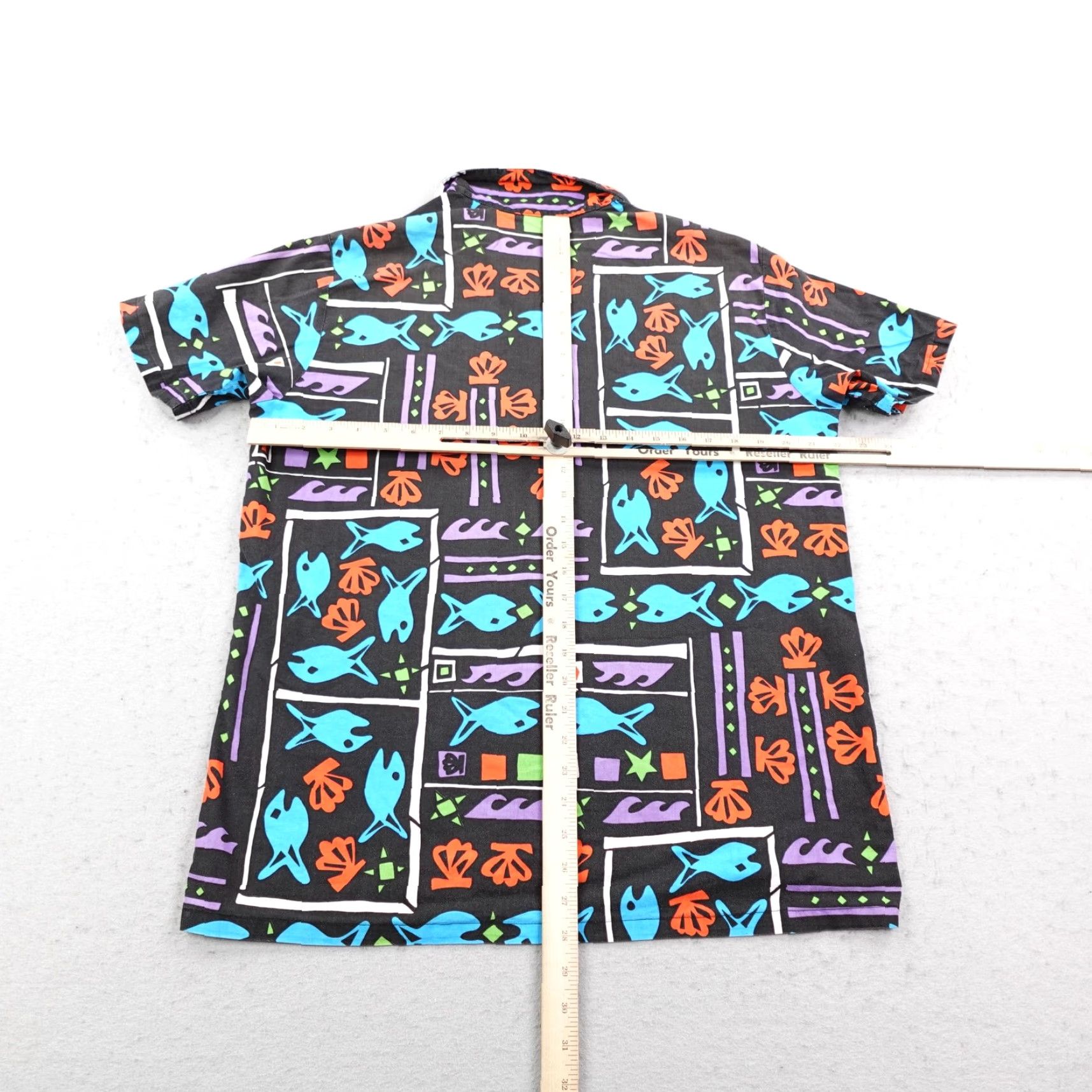 Vintage VINTAGE Sea & Ski Hawaiian Shirt Mens Large Black Aloha Fish Print 90s Beach Tropical Size US L / EU 52-54 / 3 - 5 Thumbnail