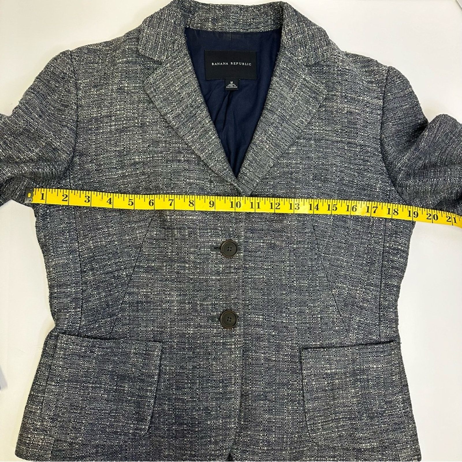 Banana Republic Banana Republic Women’s Tweed Blazer M Linen, Silk, Wool Size M / US 6-8 / IT 42-44 - 8 Thumbnail
