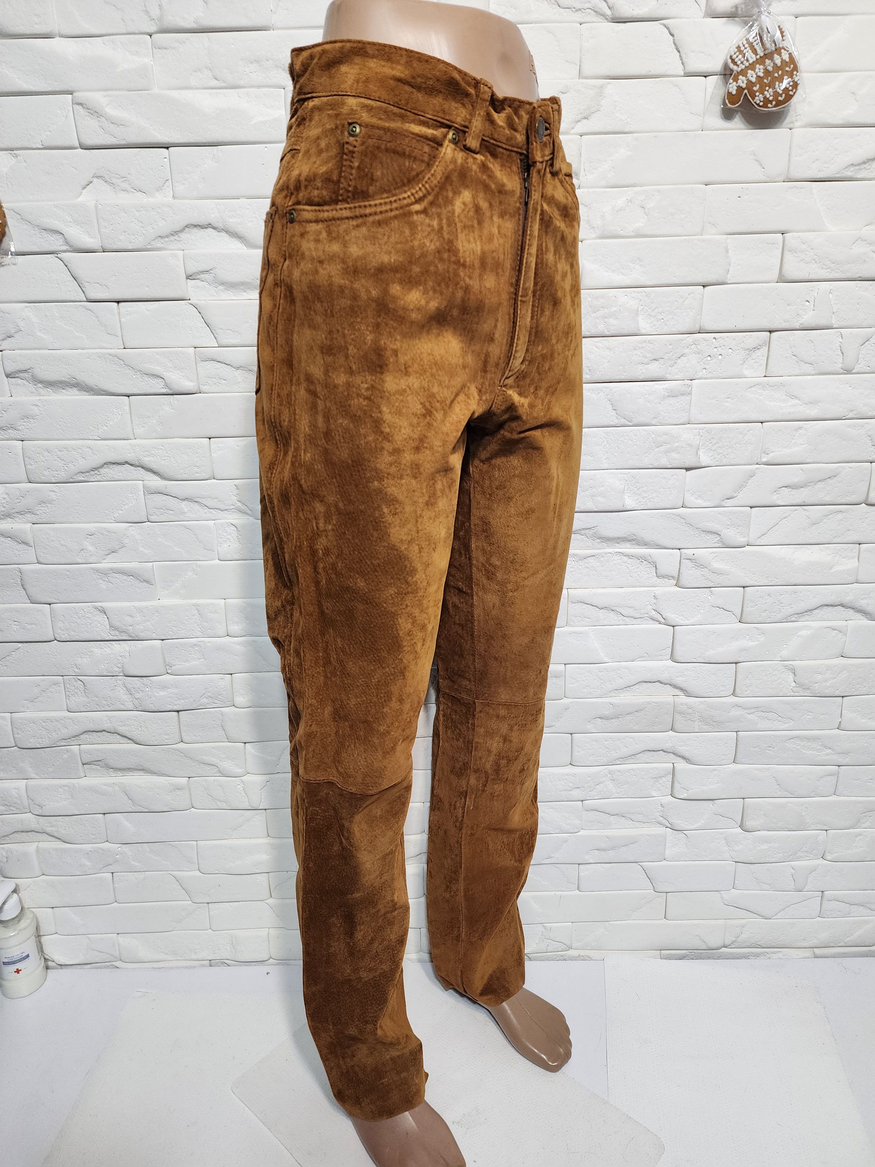 Other Brown Suede Pants - Denim Cut Men's Leather Pants. Size US 28 / EU 44 - 3 Thumbnail