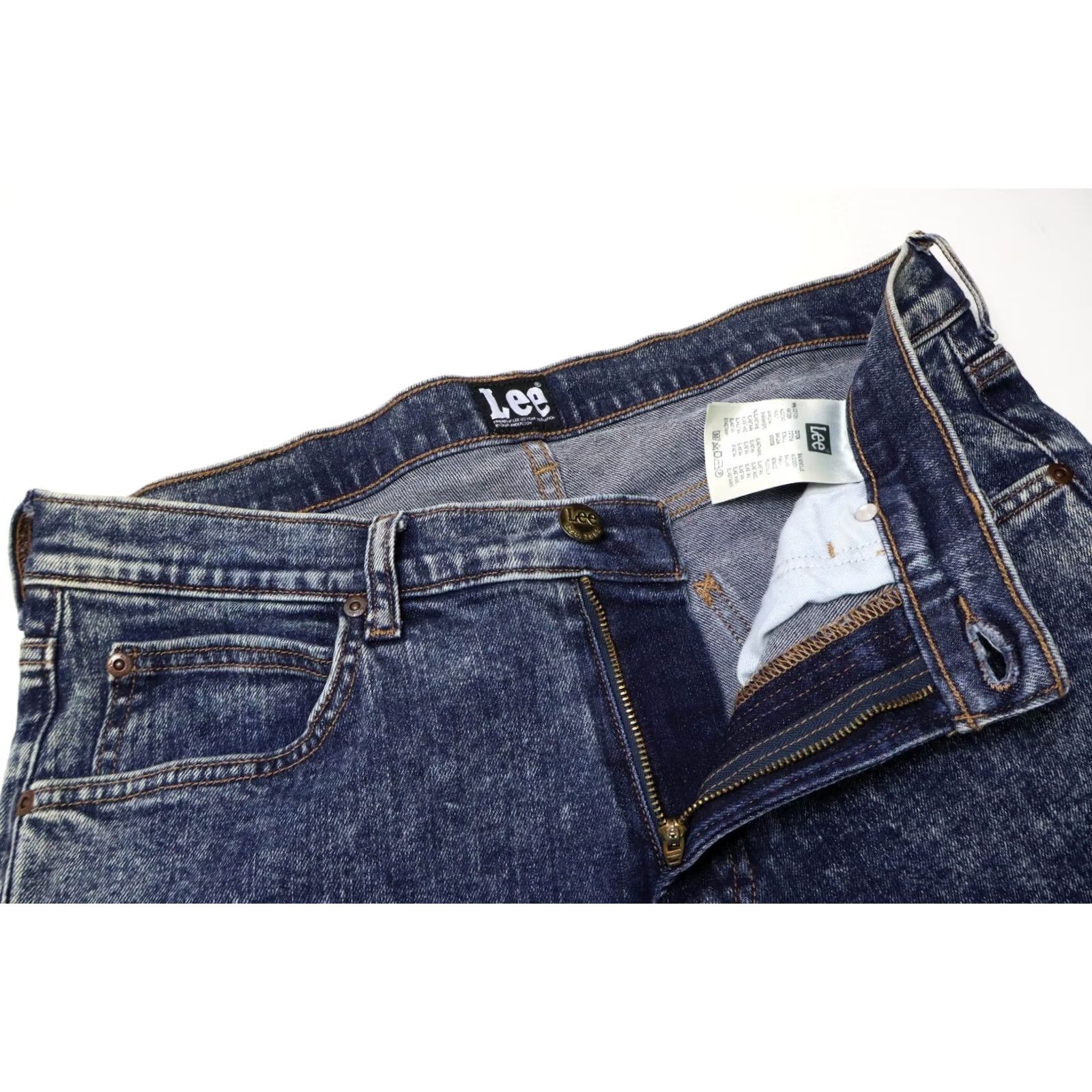 Lee Lee Luke Jeans Men's W33/L32 Zip Fly Stretched Blue Slim Fit Stonewashed Size US 33 - 4 Thumbnail