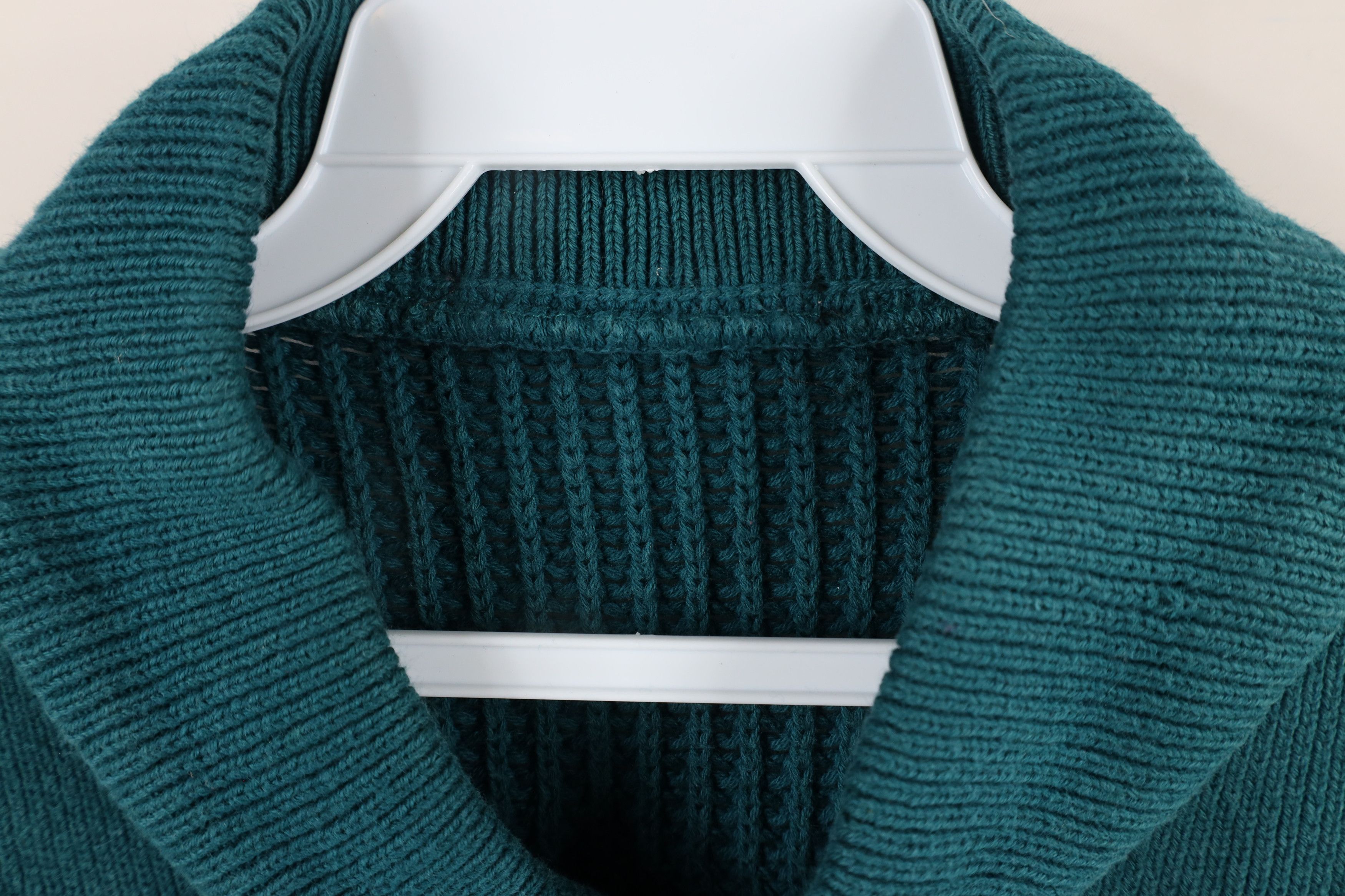 Vintage Vintage 90s Streetwear Chunky Ribbed Knit Henley Sweater Size US L / EU 52-54 / 3 - 6 Thumbnail