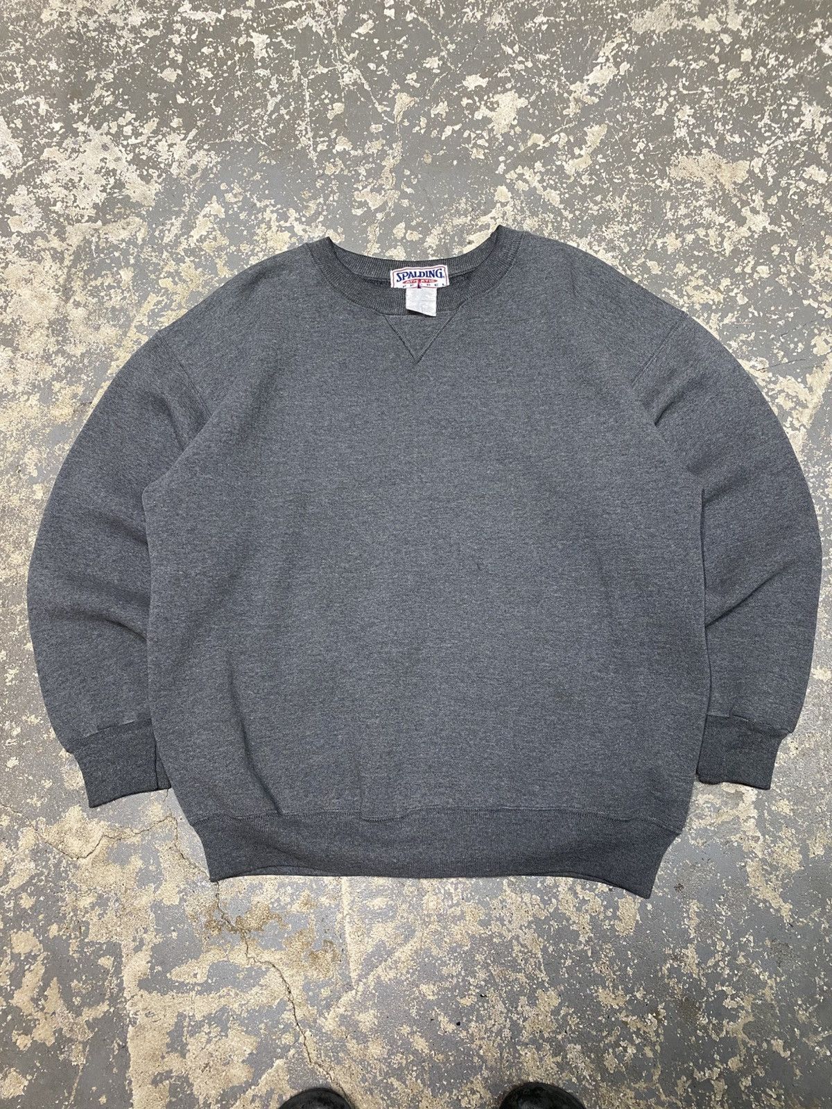 Vintage Vintage Spalding Faded Black/Grey Blank Pullover Crewneck Size US L / EU 52-54 / 3 - 1 Thumbnail