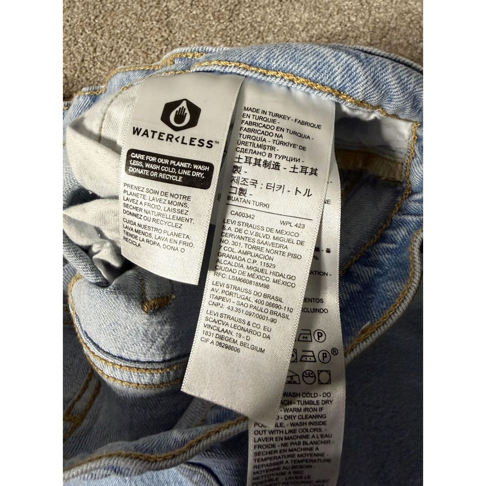 Levi's Levi's 501 Shorts Bermuda Mens 33 Blue Denim Distressed Button Fly Cutoff 9in Inseam Casual Summer Size US 33 - 6 Thumbnail