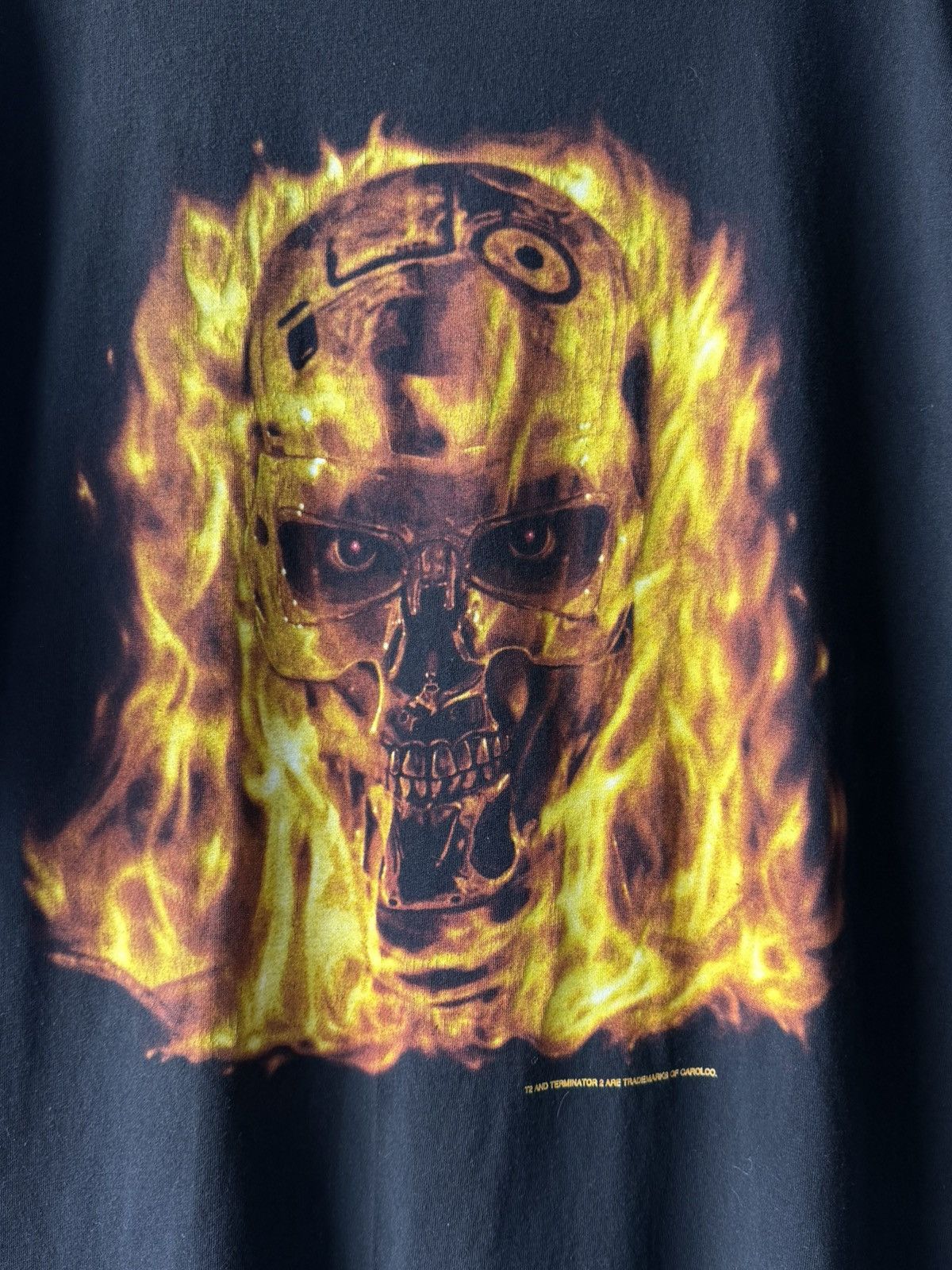 Vintage Vintage 90s Terminator 2 Flame T-Shirt Tee Size US XL / EU 56 / 4 - 2 Thumbnail