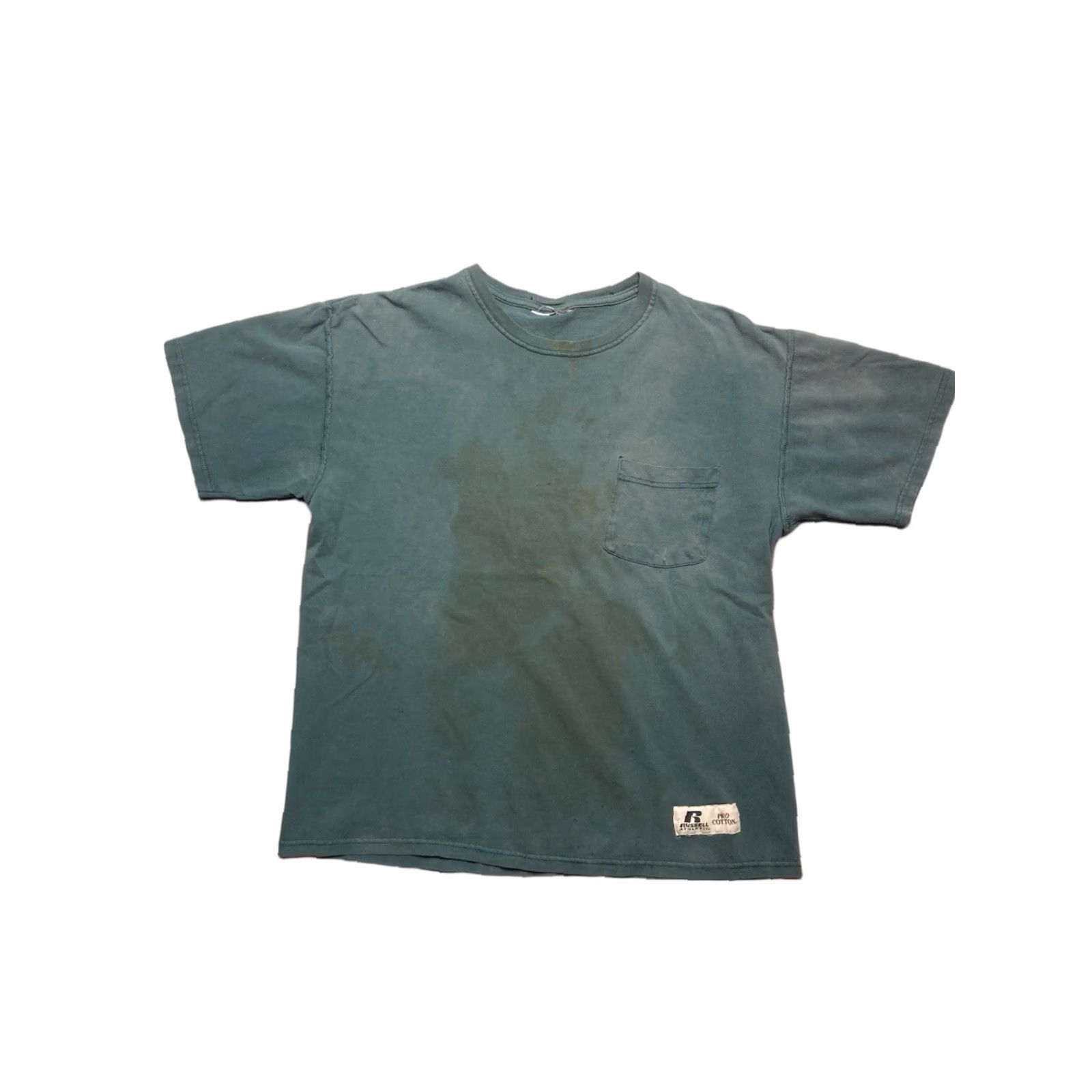 Russell Athletic VINTAGE Russell Athletic T-Shirt Pocket Men L Green Forest Distressed Boxy Large Size US L / EU 52-54 / 3 - 1 Thumbnail