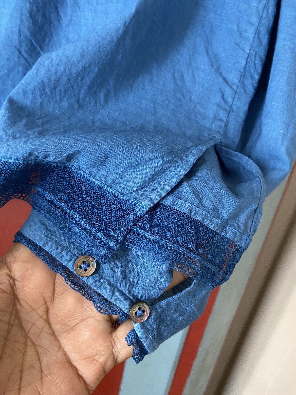 45rpm 45rpm Blue Indigo Embroidered Long-Sleeve Shirt Size XS / US 0-2 / IT 36-38 - 5 Thumbnail
