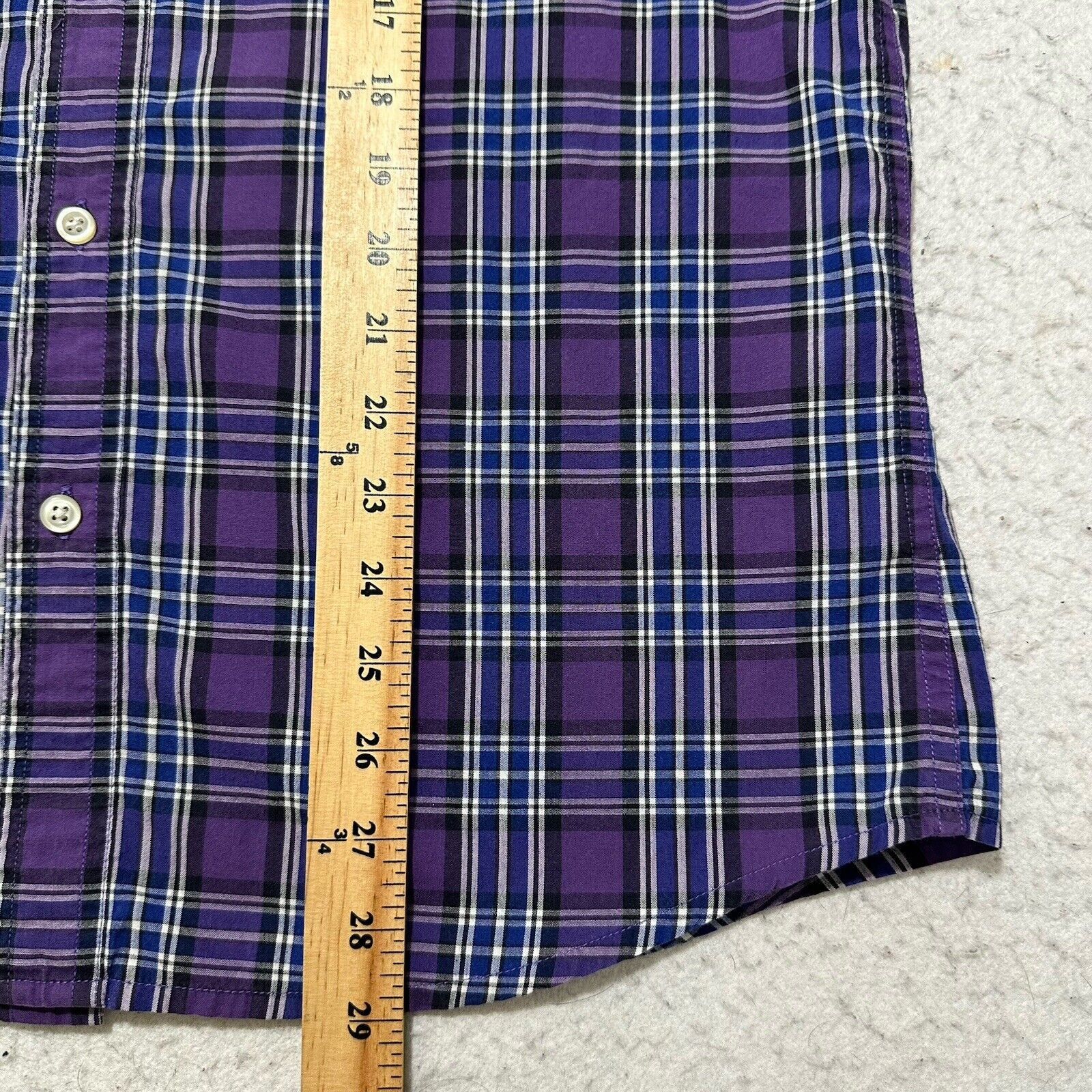 Chaps Chaps Small Button Down Purple + Blue Plaid Striped Shirt Size US S / EU 44-46 / 1 - 9 Thumbnail