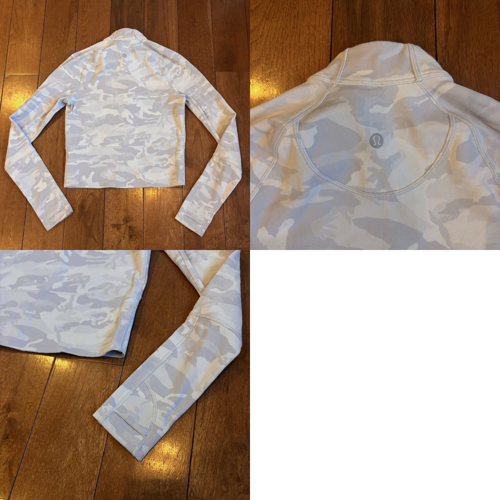 Lululemon Womens Lululemon Pace Pursuit 1/2 Zip Pullover Gray White Camo sz 2 Size XS / US 0-2 / IT 36-38 - 8 Thumbnail