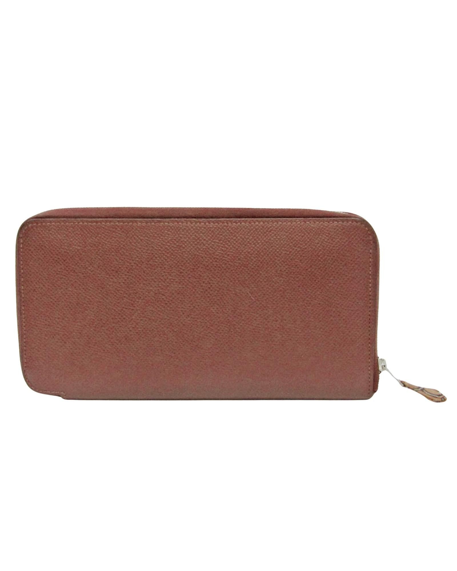 image of Hermes Red Leather Azap Bifold Wallet, Women's