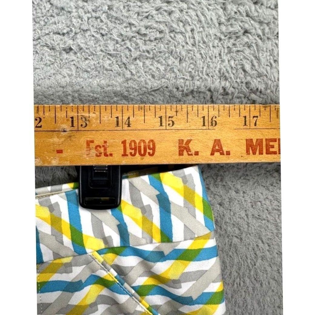 Peter Millar Peter Millar Shorts Womens 6 Yellow Blue Chino Flat Front Stretch Pull On EUC Size 24" / US 00 / IT 34 - 6 Thumbnail