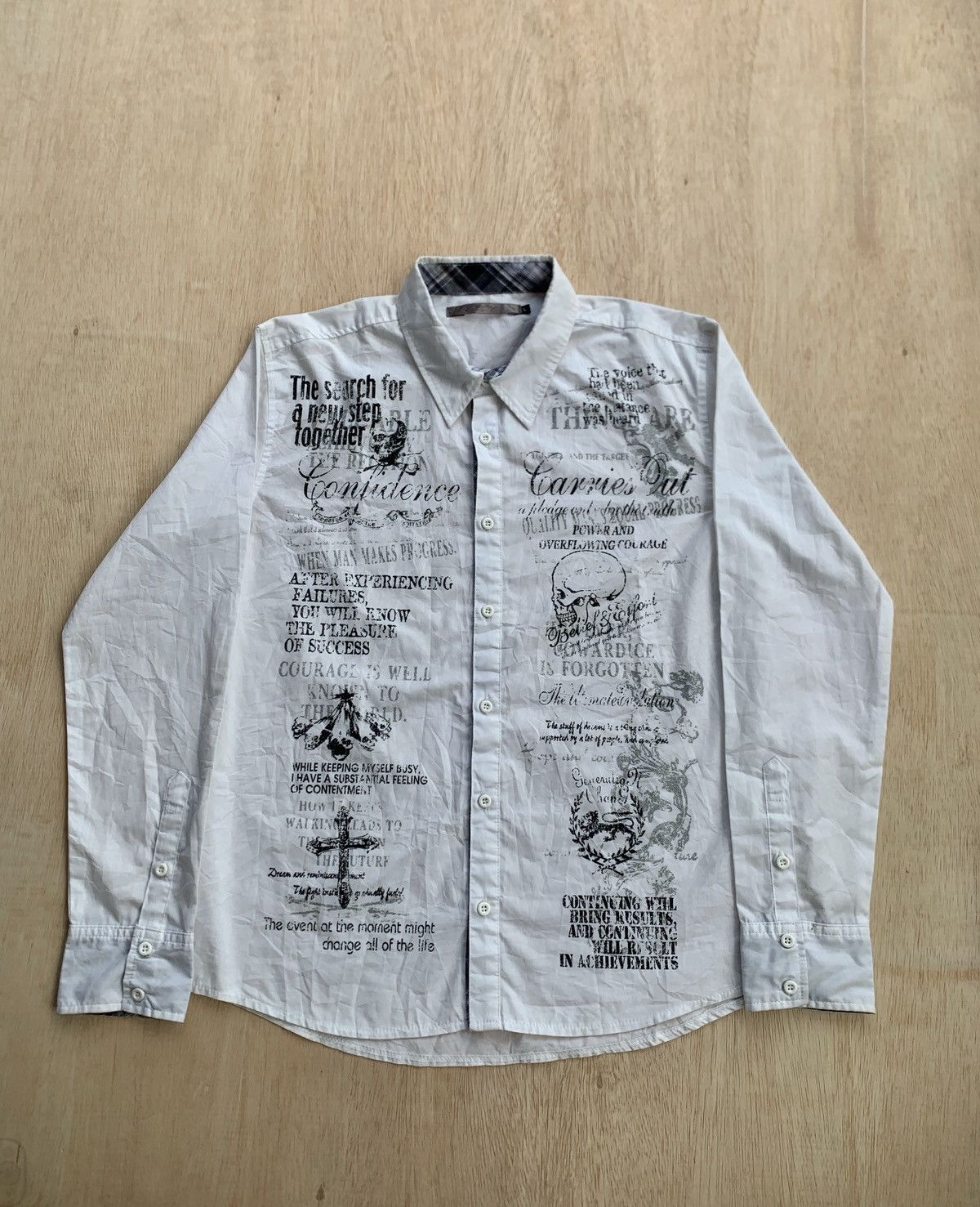 Hysteric Glamour L/S deals Button Up Model Logo WHITE Vintage