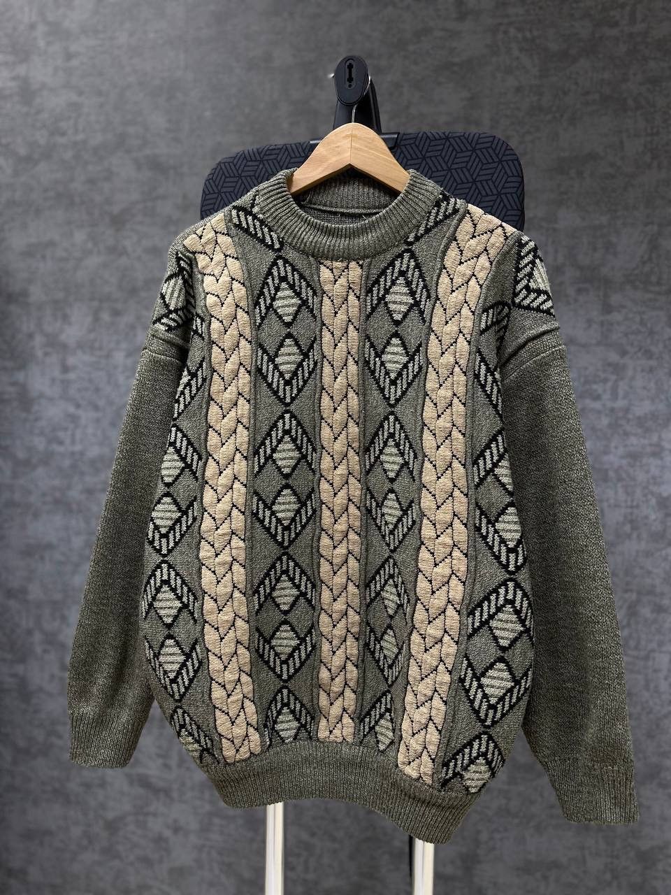 Coogi × Vintage Vintage Avant Garde Coogi Style Knit Sweater Green Size US M / EU 48-50 / 2 - 8 Thumbnail