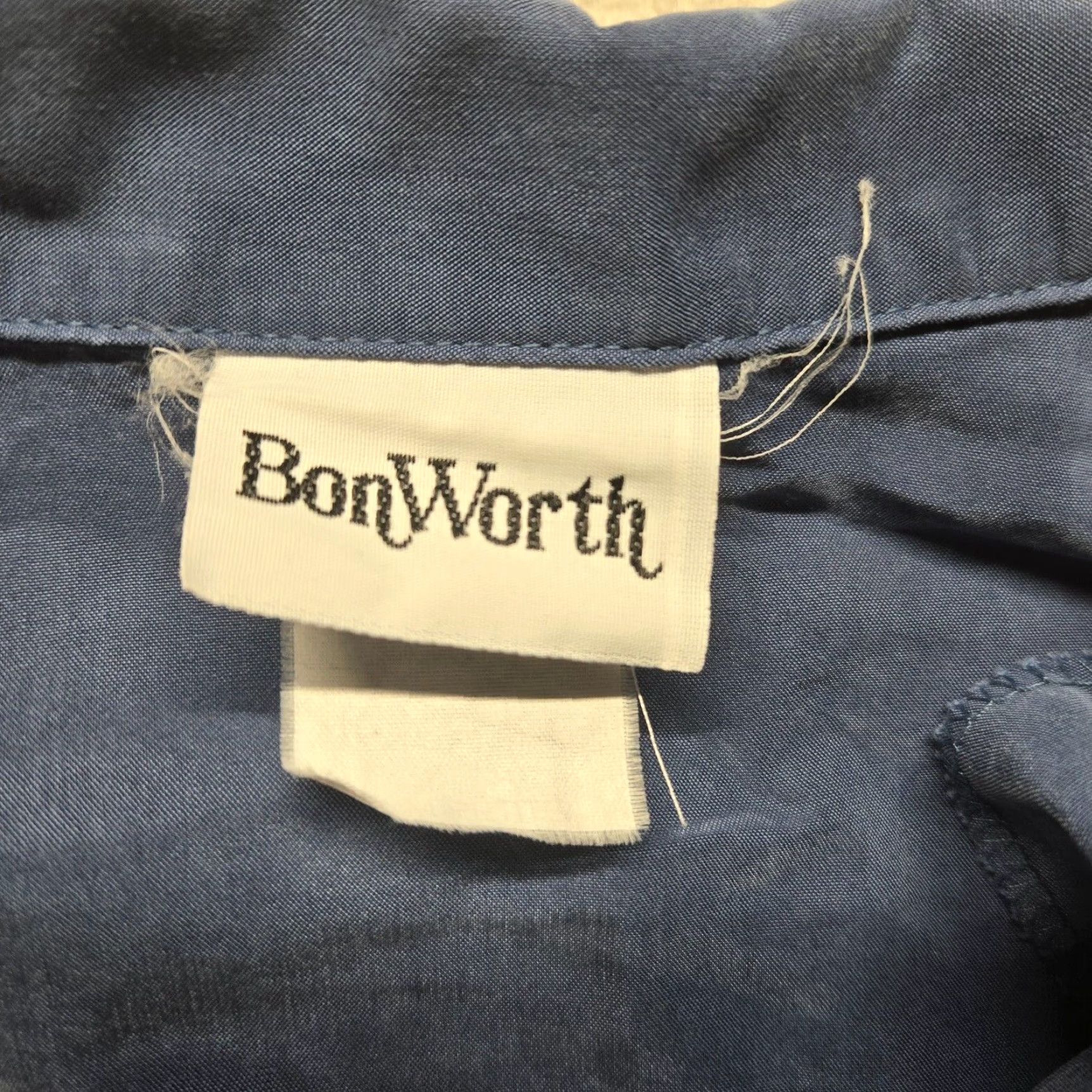 Vintage BonWorth Shirt Button-Up Blue Embroidered Paisley Adult Women's XL Vintage Size XL / US 12-14 / IT 48-50 - 3 Thumbnail
