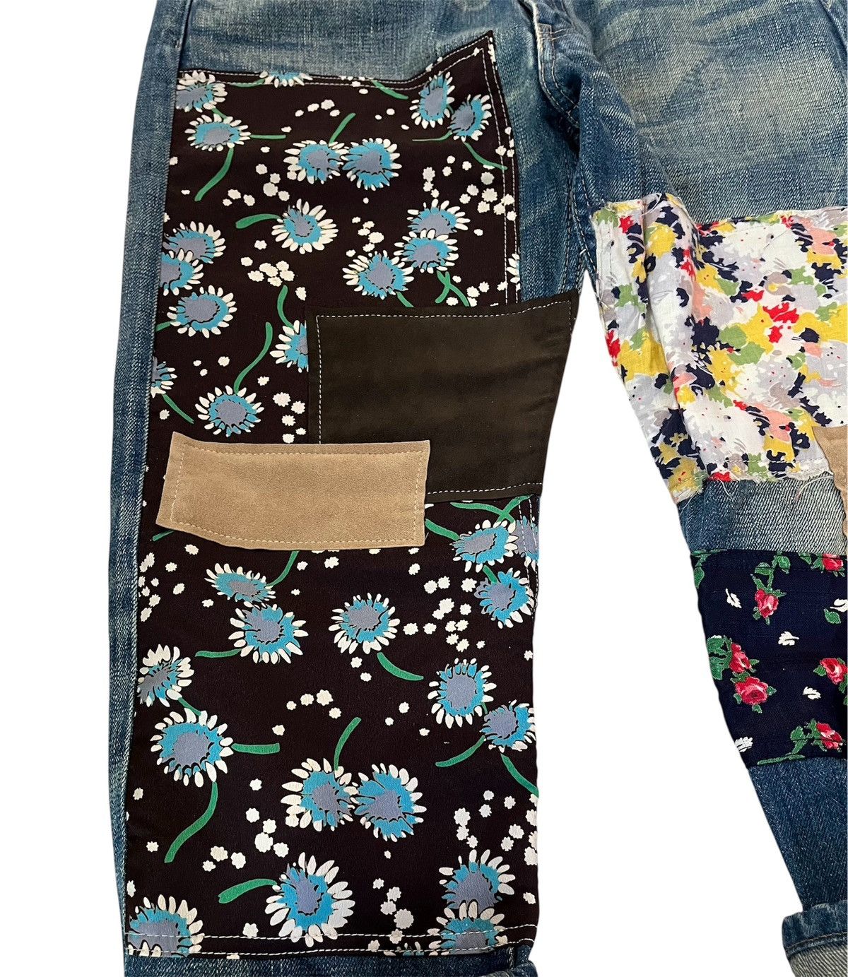 Junya Watanabe Junya Watanabe Comme Des Garcons Cdg Patchwork Cropped Jeans Size US 30 / EU 46 - 10 Thumbnail