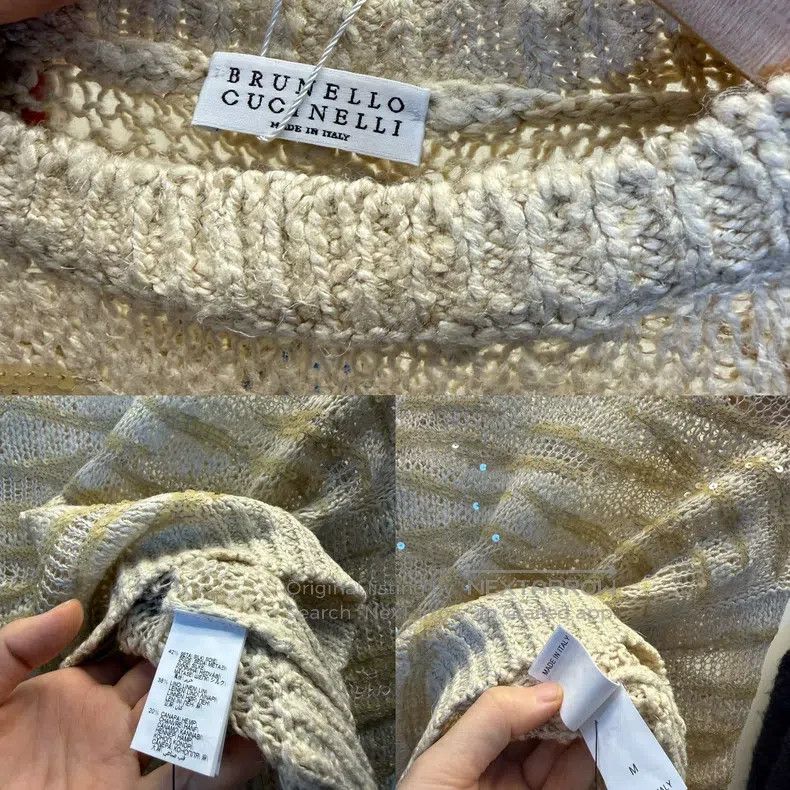 Brunello Cucinelli Brunello Cucinelli Sequined Silk Linen Knit Top Size M / US 6-8 / IT 42-44 - 7 Thumbnail