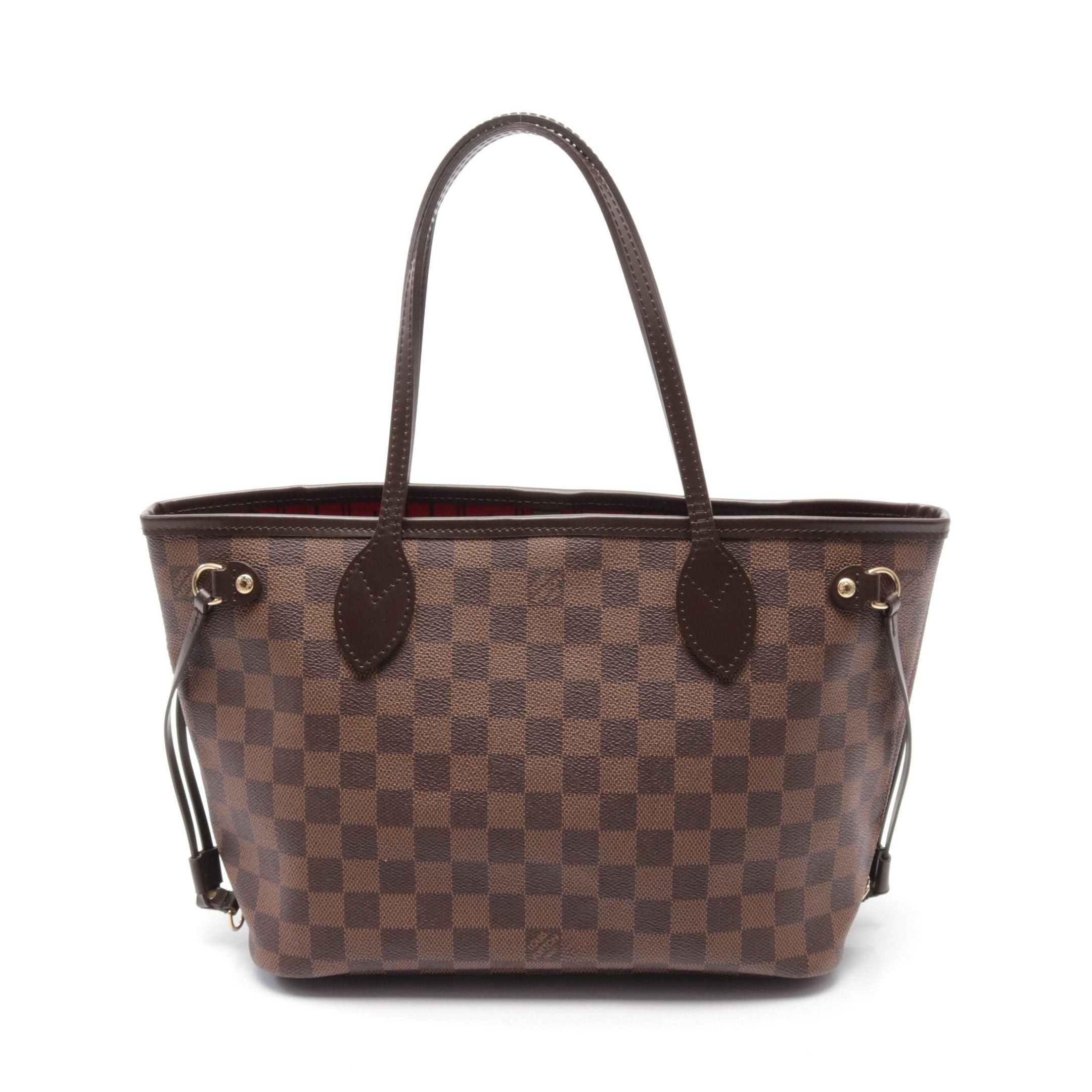 Louis Vuitton Neverfull Pm Damier Ebene Handbag Tote Bag Leather Brown