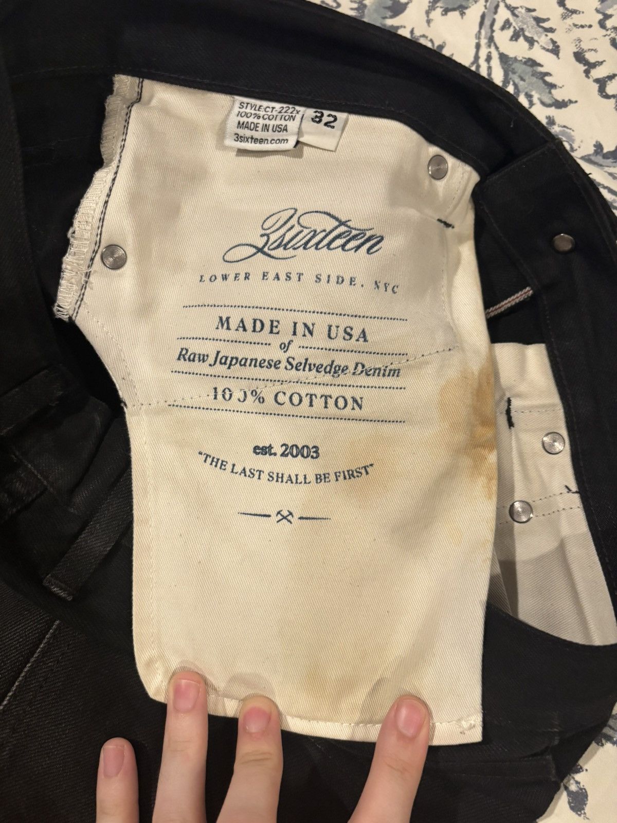 3sixteen 3sixteen Selvedge Raw Black Denim Slight Taper Fit 32 x 31 Size US 32 / EU 48 - 4 Thumbnail