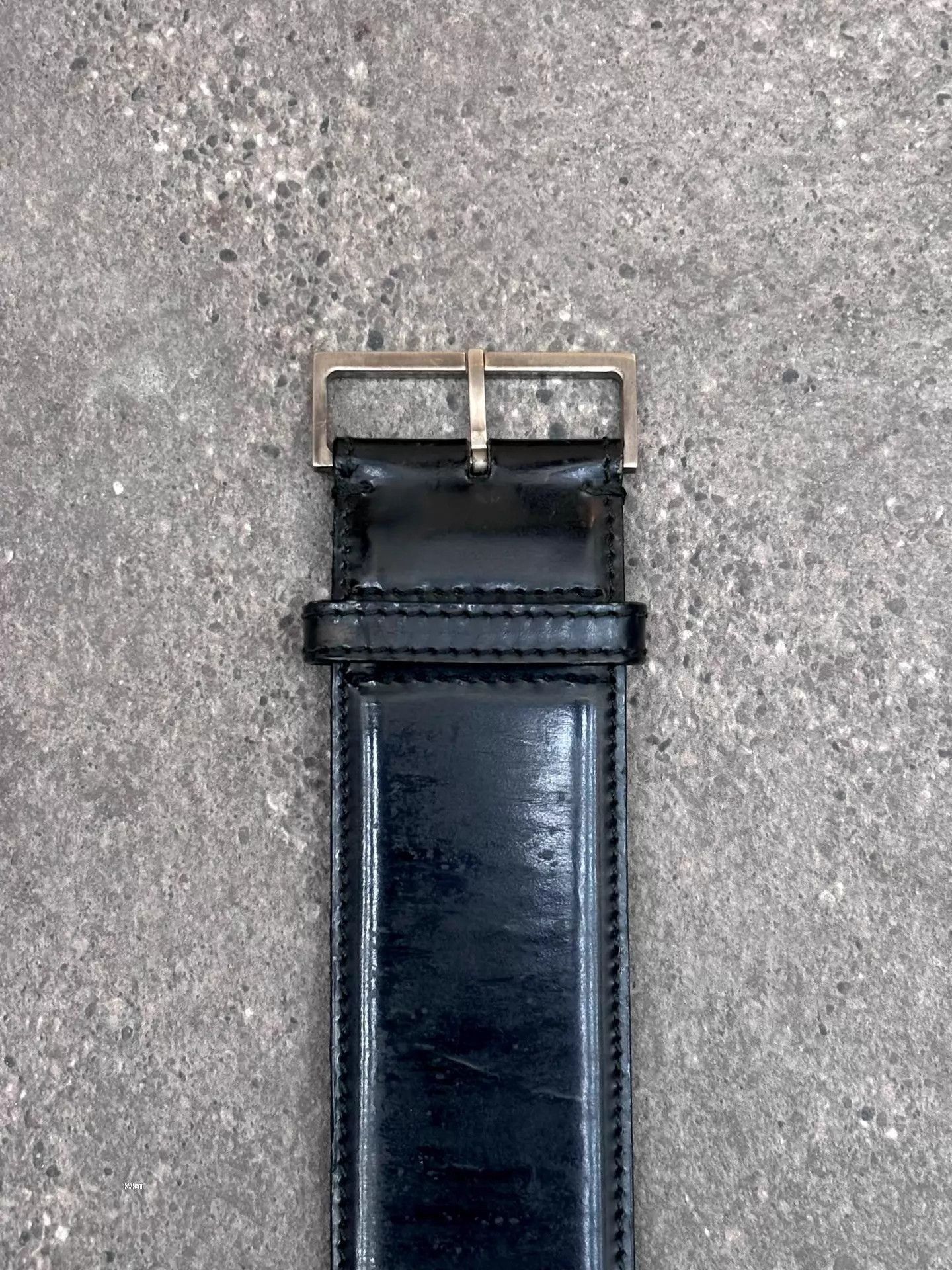 Dior Black Leather Belt with Silver Square Buckle Size ONE SIZE - 2 Thumbnail