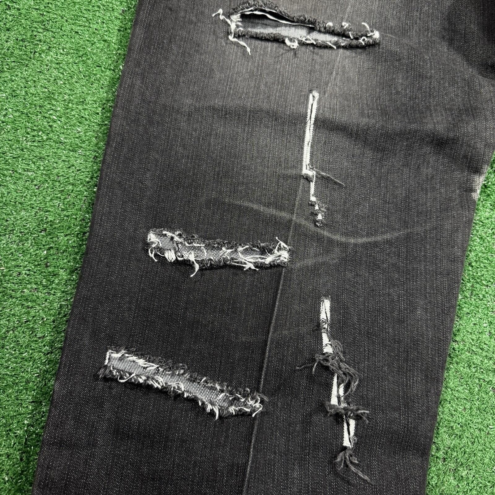 Other Y2K Red Ape Distressed Black Baggy Jeans Mens 36 Embroidered Size US 36 / EU 52 - 6 Thumbnail