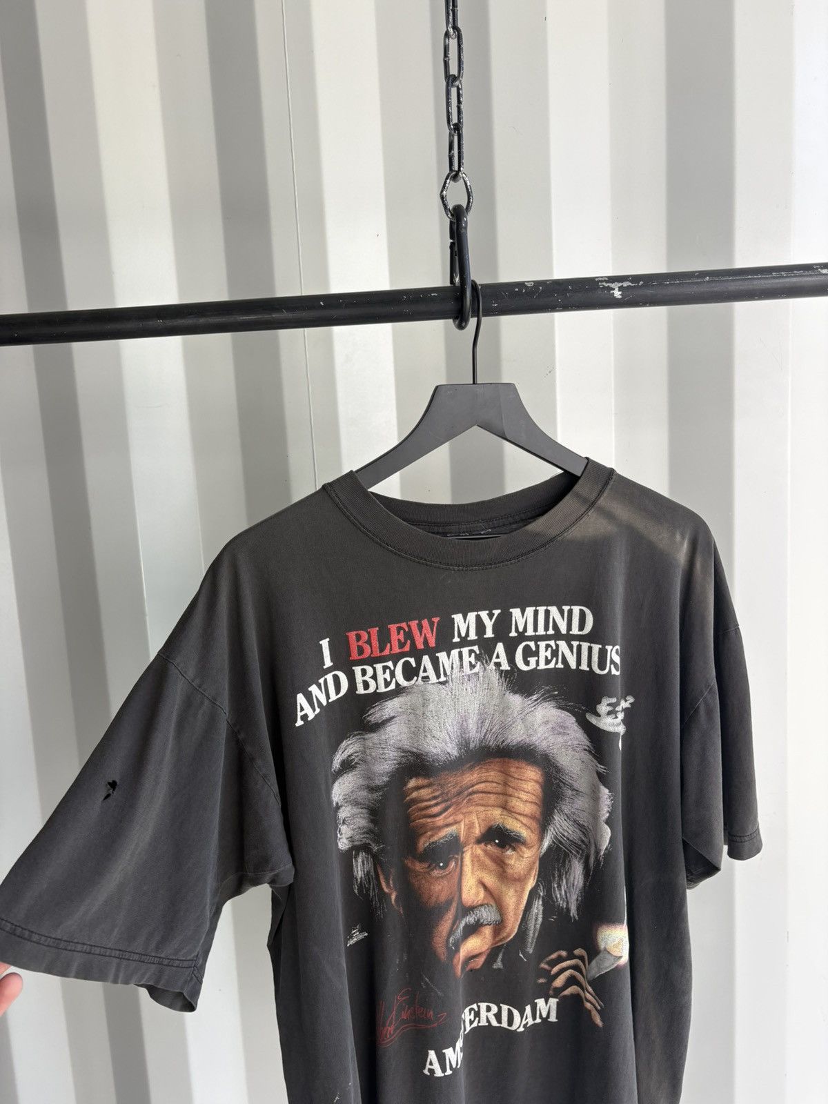Vintage Blew My Mind Einstein Thrashed Faded Distressed Shirt GRUNGE Size US XL / EU 56 / 4 - 6 Thumbnail