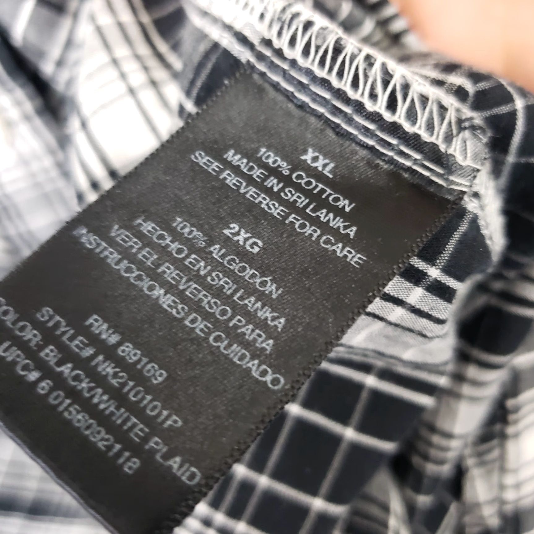 Norma Kamali VINTAGE Norma Kamali Womens Button Front Shirt Sz 2XL Black White Plaid Short Sleeve Mens Size XXL / US 16-18 / IT 52-54 - 5 Thumbnail