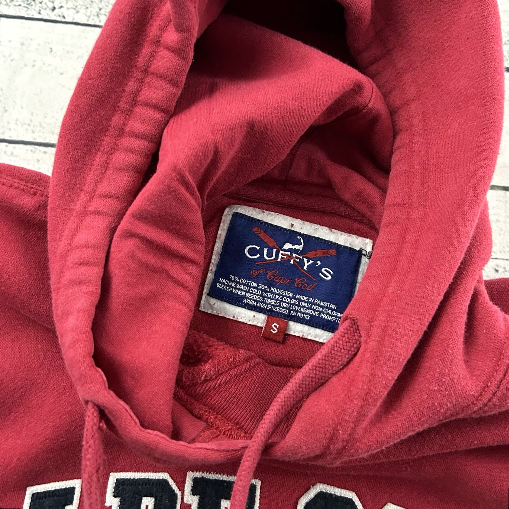 Vintage Cuffy's Cape Cod Pullover Hoodie Sweatshirt Men's S Red Hoodie Size US S / EU 44-46 / 1 - 5 Thumbnail