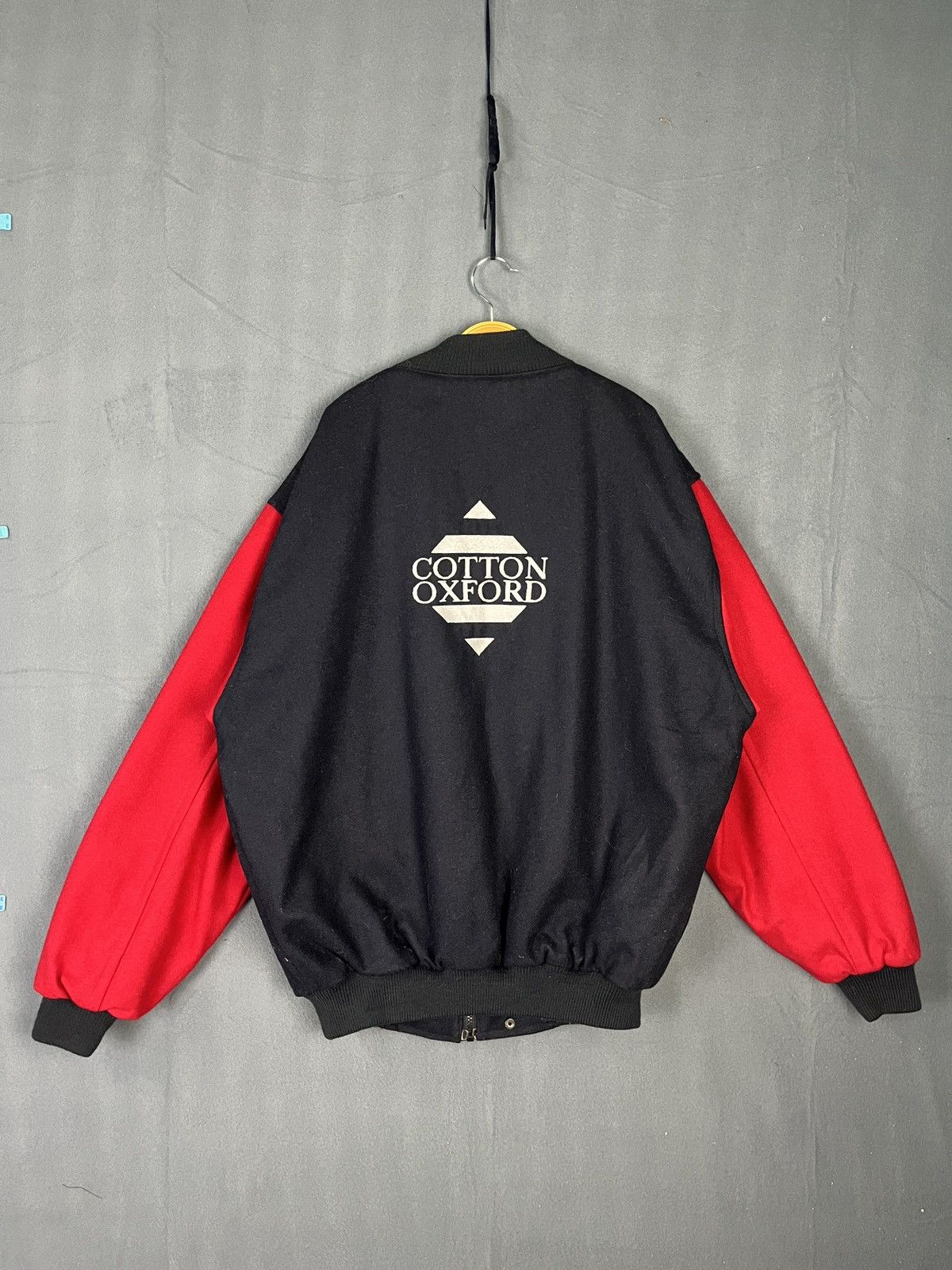 Vintage Cotton Oxford Wool Varsity Jacket Made in England Size US L / EU 52-54 / 3 - 2 Thumbnail