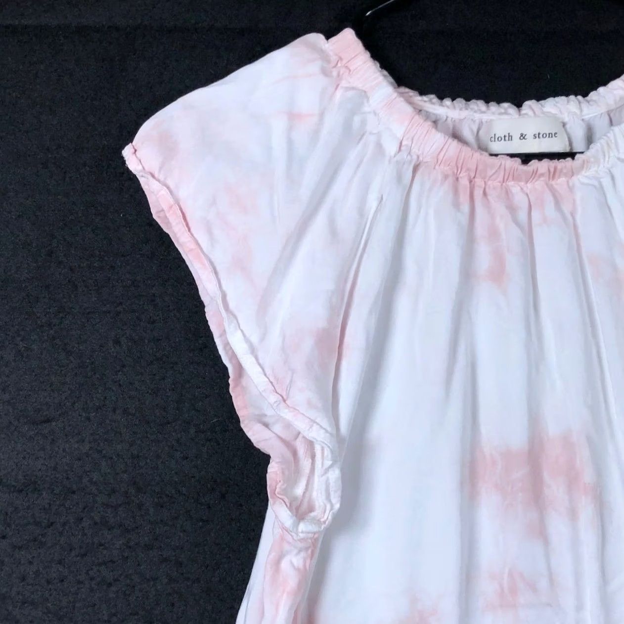 CLOT Cloth & Stone Womens Top Whispy Pink Evereve Elastic Neck Flutter Small Shirt T-Shirt Casual Workwear Relaxed Fit Womens Size S / US 4 / IT 40 - 4 Thumbnail