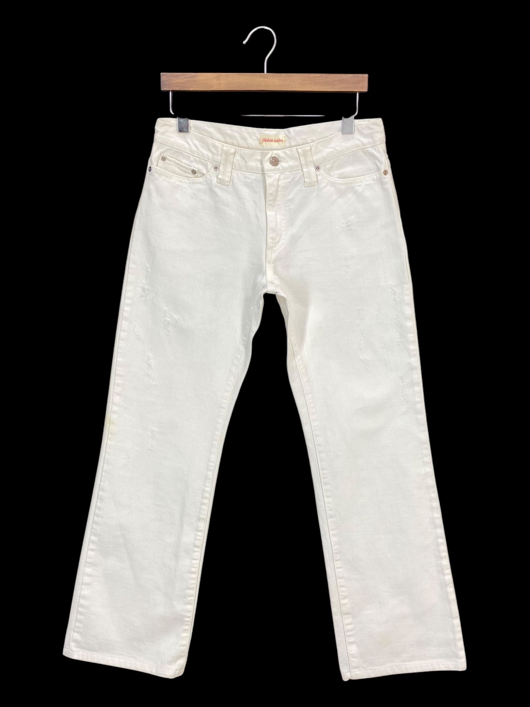 Japanese Brand Yoshie Inaba Denim White Jeans Vintage Distressed Denim Size US 31 - 2 Thumbnail