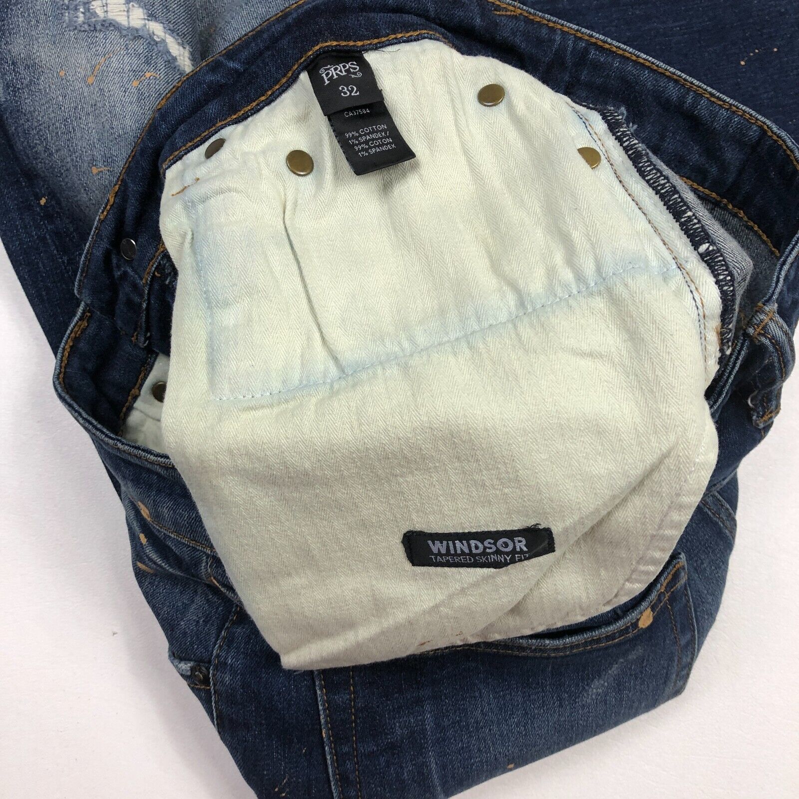 Prps PRPS Windsor Tapered Skinny Fit paint splatter Stretch Jeans Size US 32 / EU 48 - 5 Thumbnail