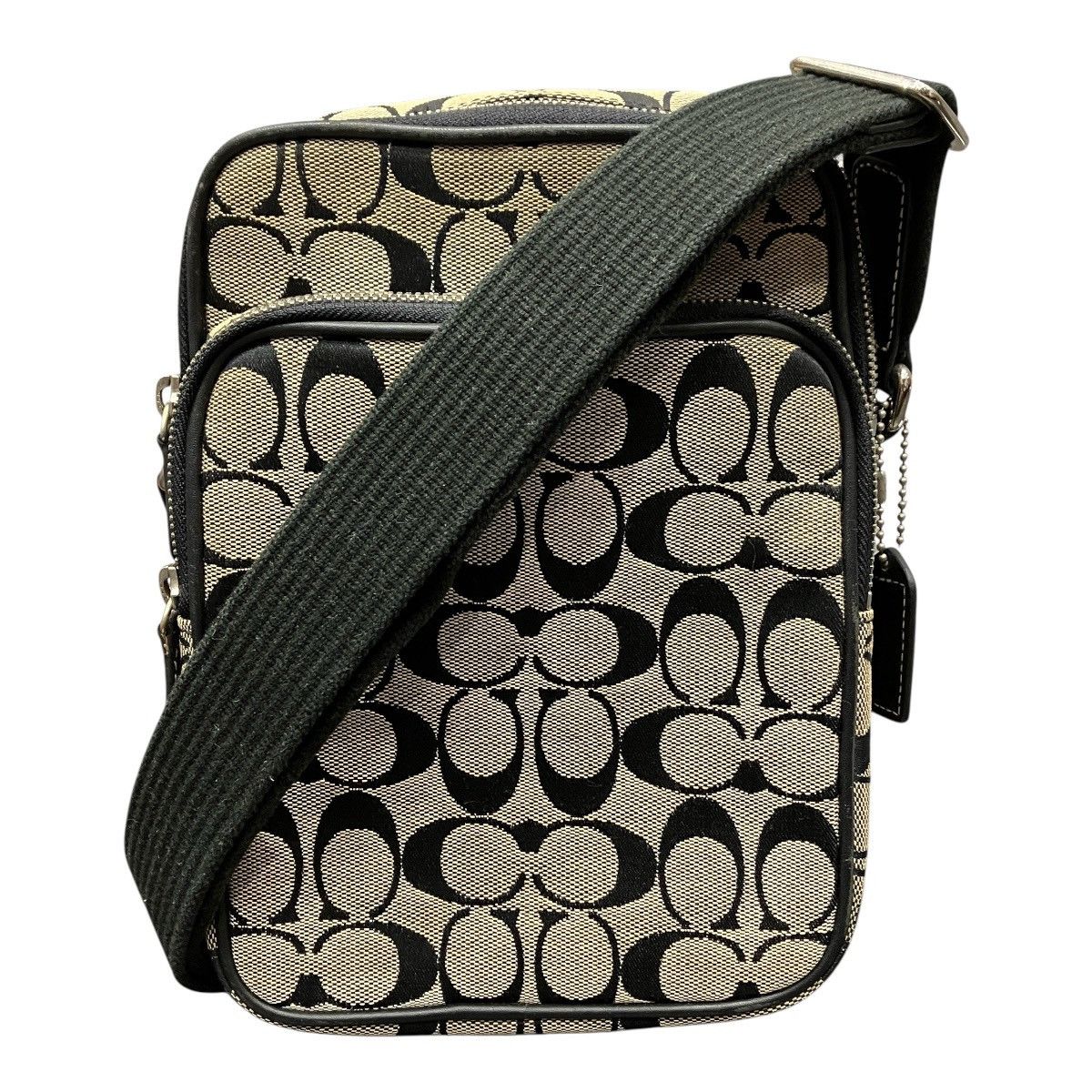 Coach Coach Signature Canvas Leather Shoulder Bag Textile Shoulder Bag 4270 Duty Free For Usa in Beige, Women's