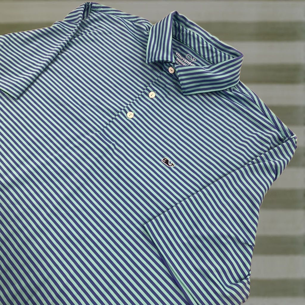 Vineyard Vines Vineyard Vines Polo Shirt Mens L Multicolor Striped Performance Stretch Golf Polo Shirt Size US L / EU 52-54 / 3 - 1 Thumbnail