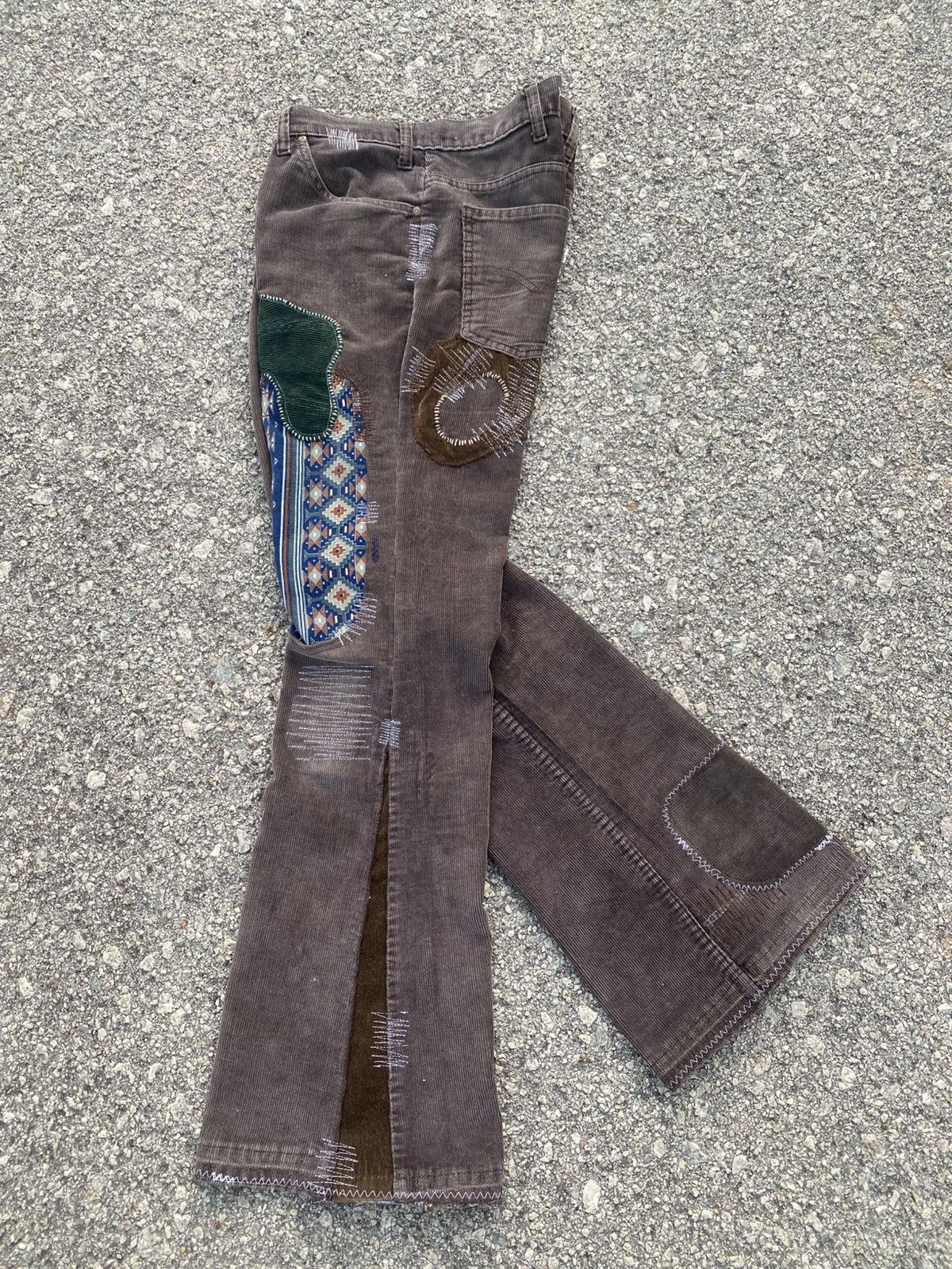 Levi's Vintage Clothing 1970s-80s Levis Corduroy Hippies Patchwork Flared Size US 34 / EU 50 - 21 Thumbnail