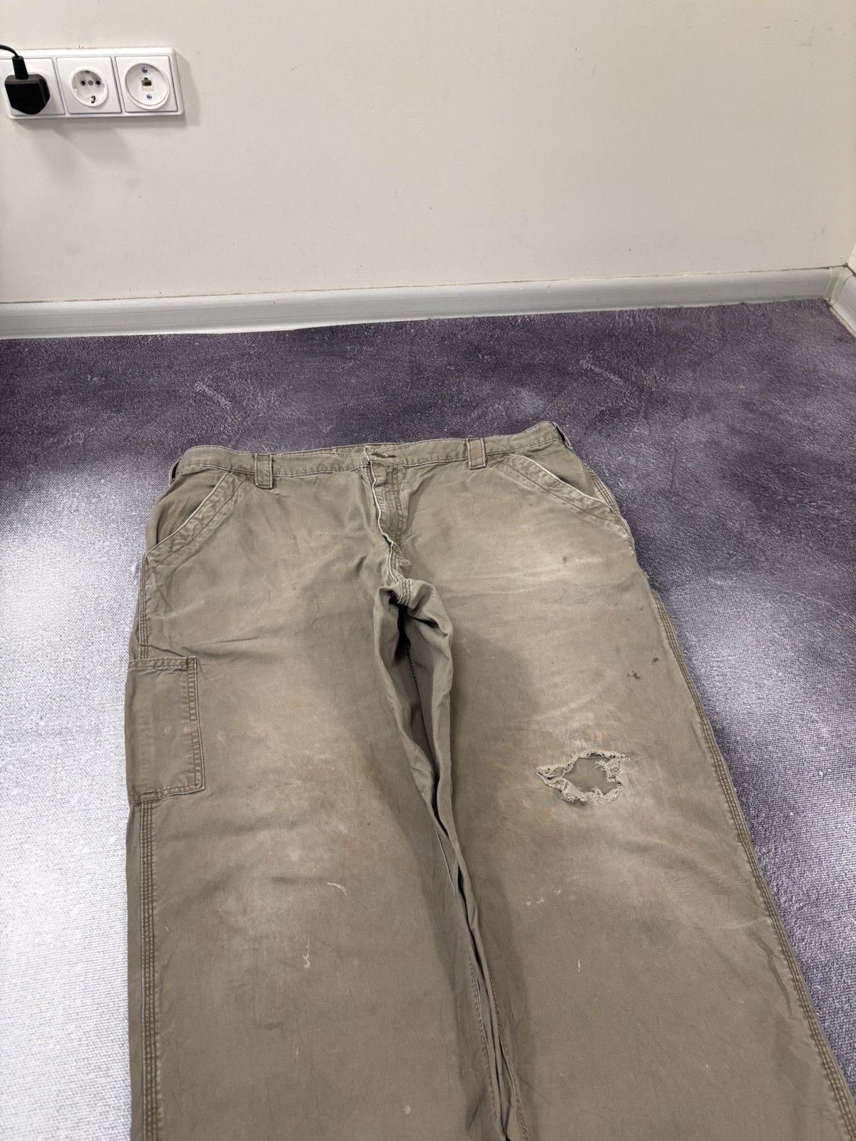 Carhartt Vintage Carhartt Original Dungaree Fit Khaki Baggy Pants Size US 42 / EU 58 - 10 Thumbnail