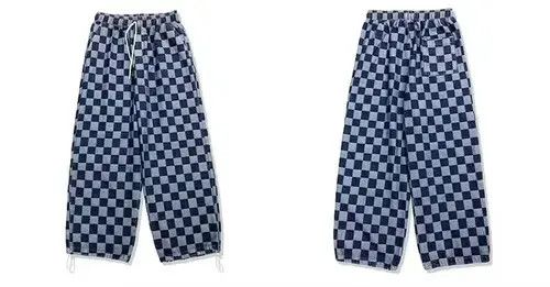 Jean 20AW Indigo Union Japan Dark Blue Checked Adjustable Pants Size US 34 / EU 50 - 2 Thumbnail