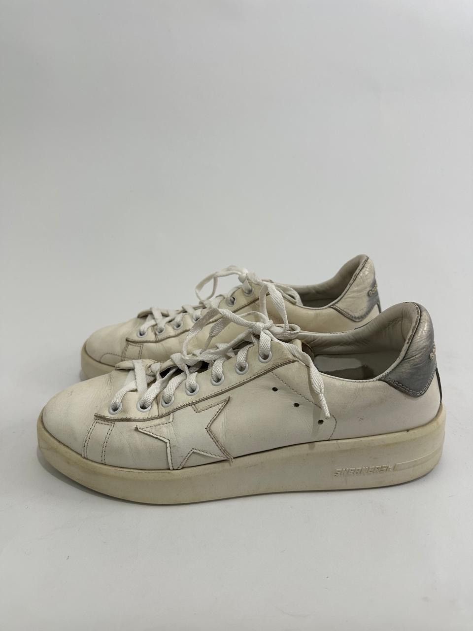 Golden Goose White Leather Pure- Star Low Top Sneakers
