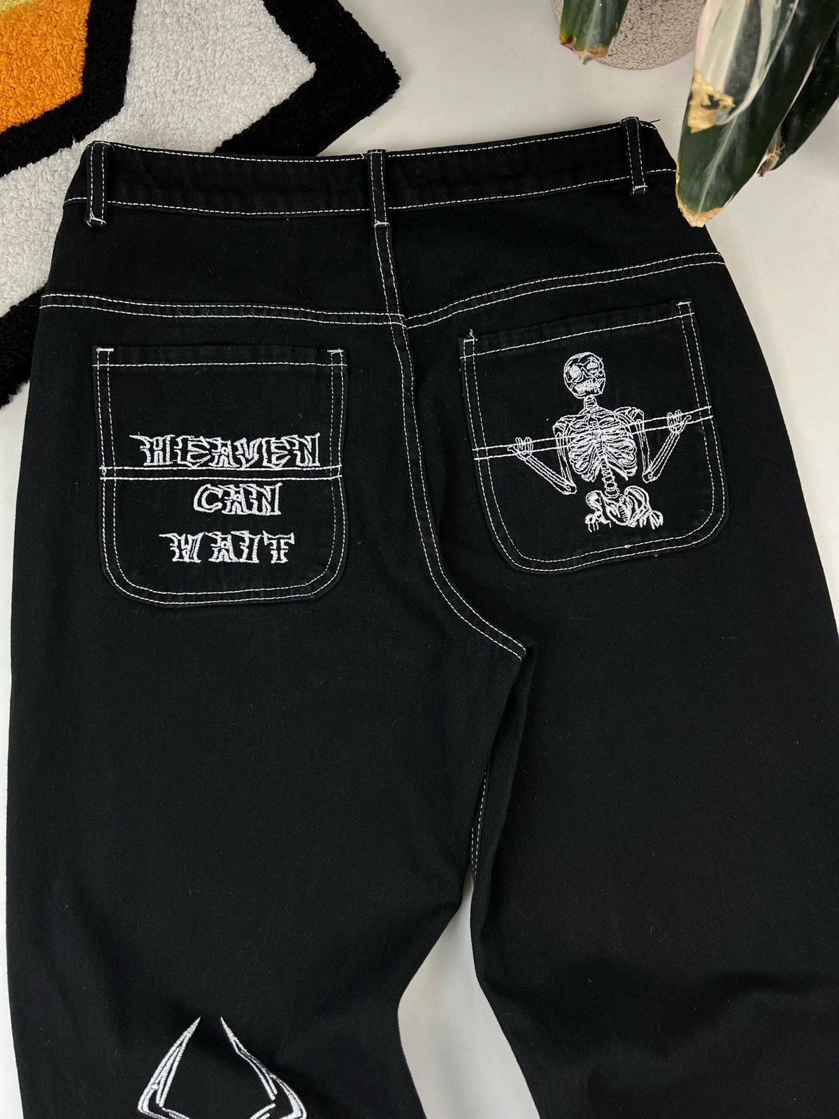 Other skull jeans baggy pants wide leg Size US 30 / EU 46 - 5 Thumbnail