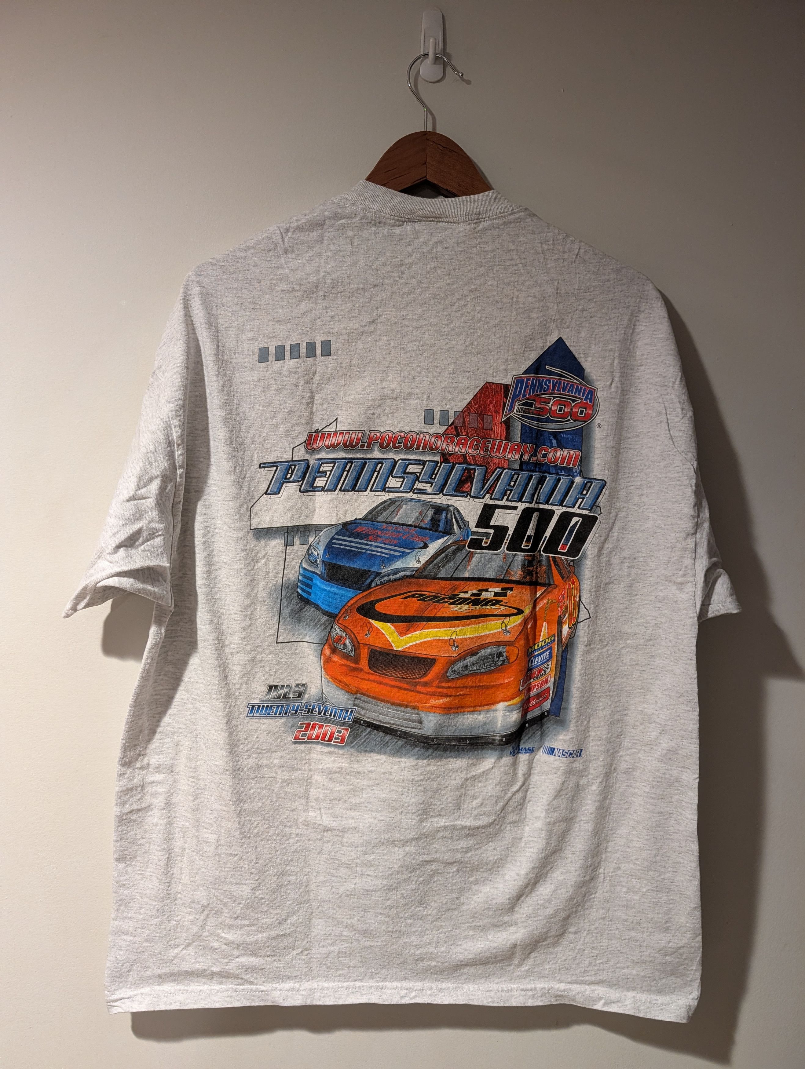 NASCAR Vintage 2003 Pennsylvania 500 Pocono Raceway NASCAR T-Shirt Size US XL / EU 56 / 4 - 1 Thumbnail