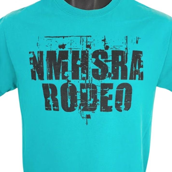 Gildan NMHSRA Rodeo T Shirt Mens Size S Blue Gildan Cotton Short Sleeve Crew Neck Cowboy Western Bull Riding roping Vintage No Size US S / EU 44-46 / 1 - 2 Thumbnail