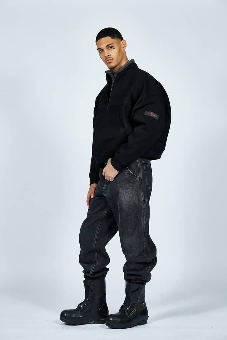 Willy Chavarria Warrior Zip Crew-Washed Black Size US M / EU 48-50 / 2 - 1 Thumbnail