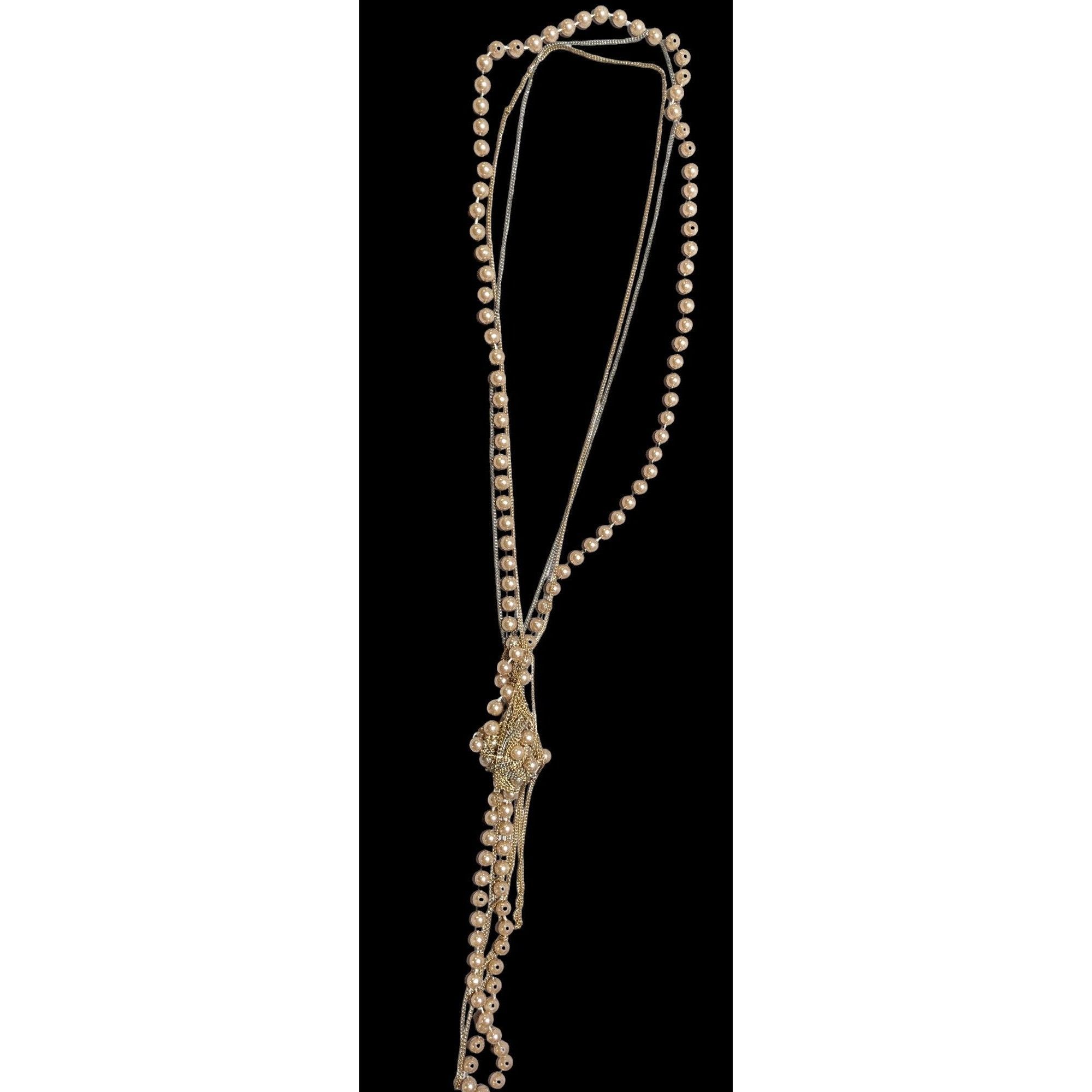Other Retro Glam Chain Pearl Beaded Necklace Size ONE SIZE - 1 Thumbnail